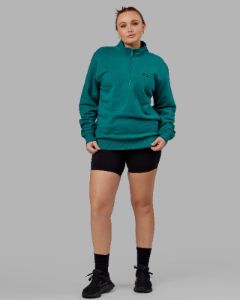 Unisex Fundamental 1/4 Zip Sweater - Deep Lake sold by LSKD