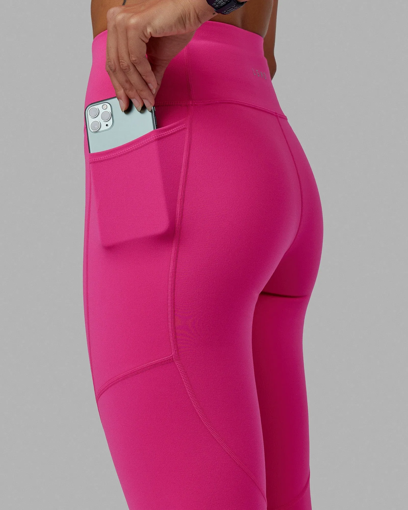 Rep 7/8 Length Tights - Ultra Pink-White sold by LSKD product image thumbnail 3