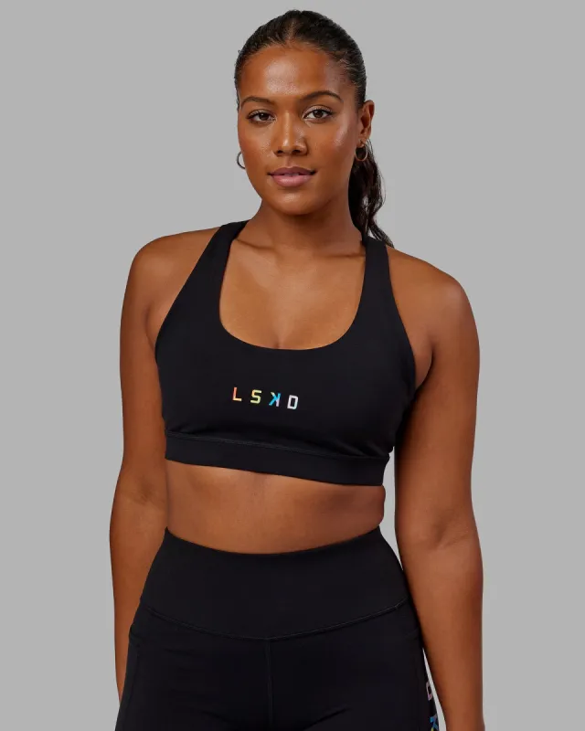 Rep Sports Bra Small Logo - Pride-Black sold by LSKD