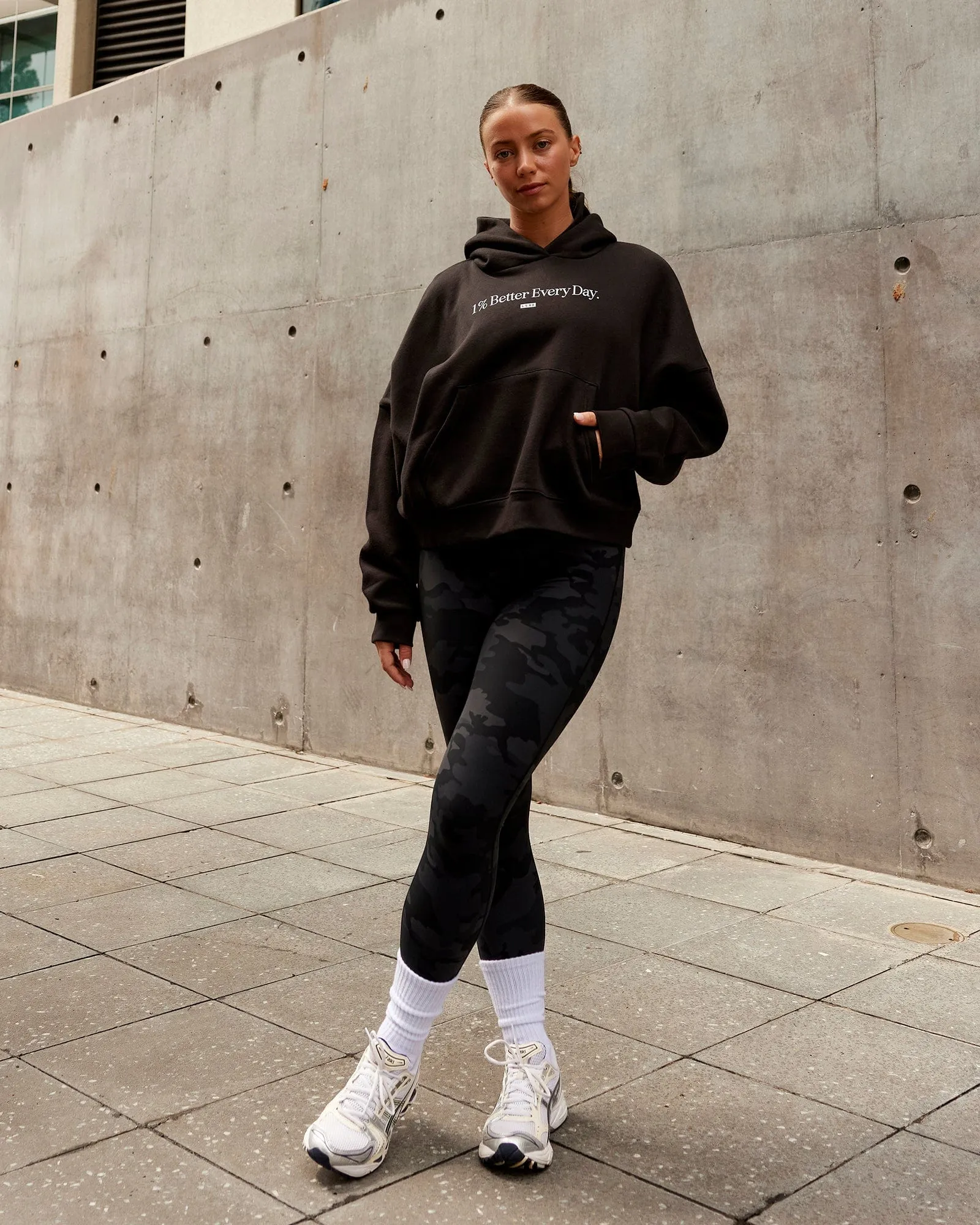 Womens 1% Better Hoodie - Black sold by LSKD product image thumbnail 2