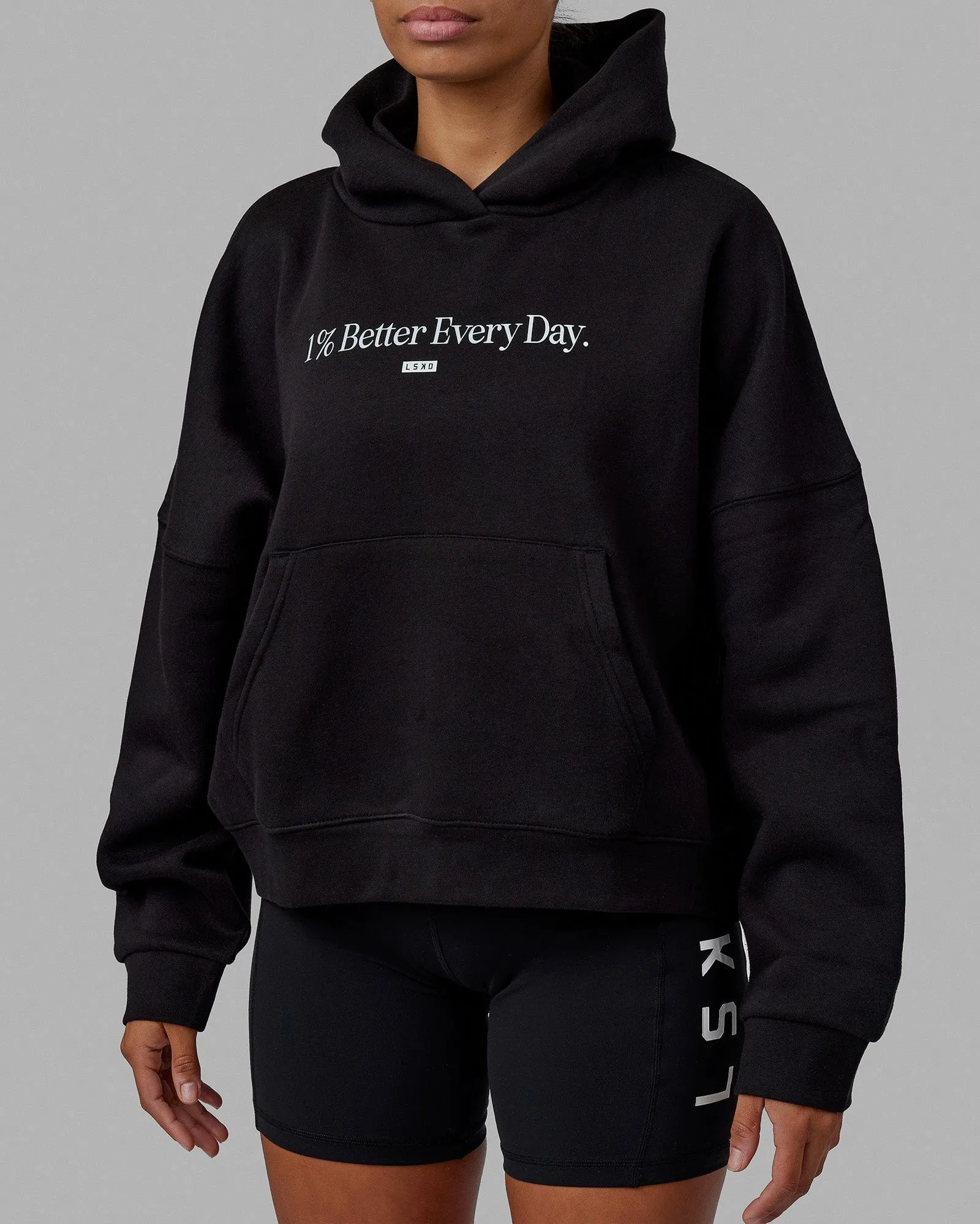 Womens 1% Better Hoodie - Black sold by LSKD product image thumbnail 5