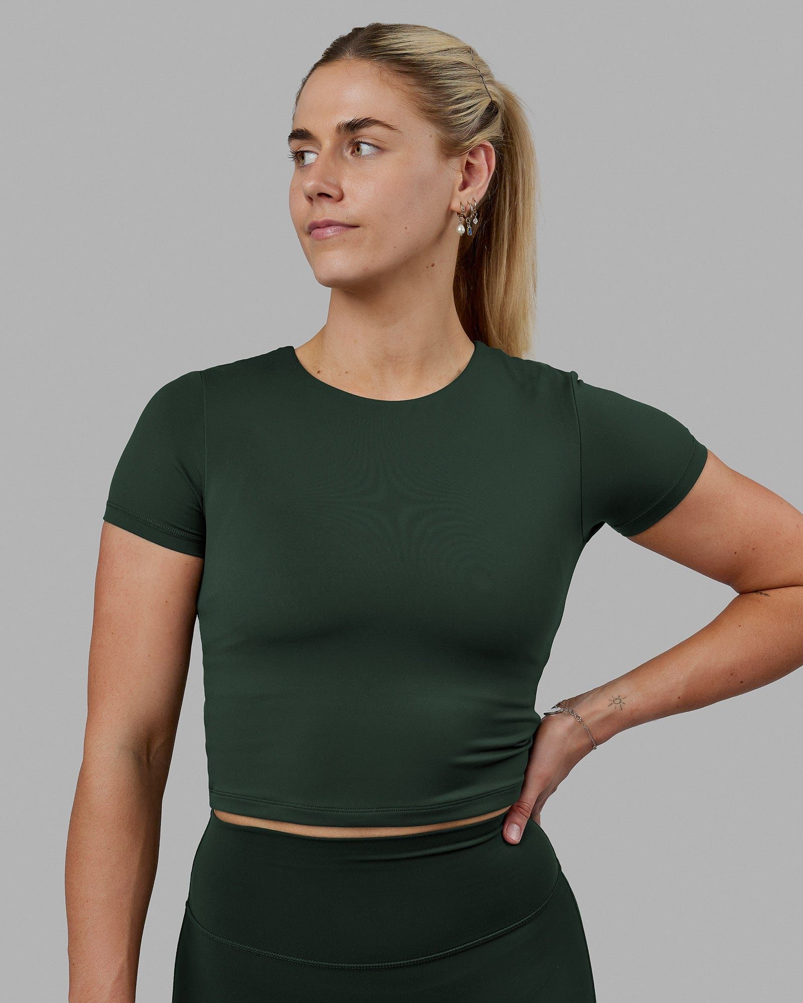 Staple Cropped Tee - Vital Green sold by LSKD