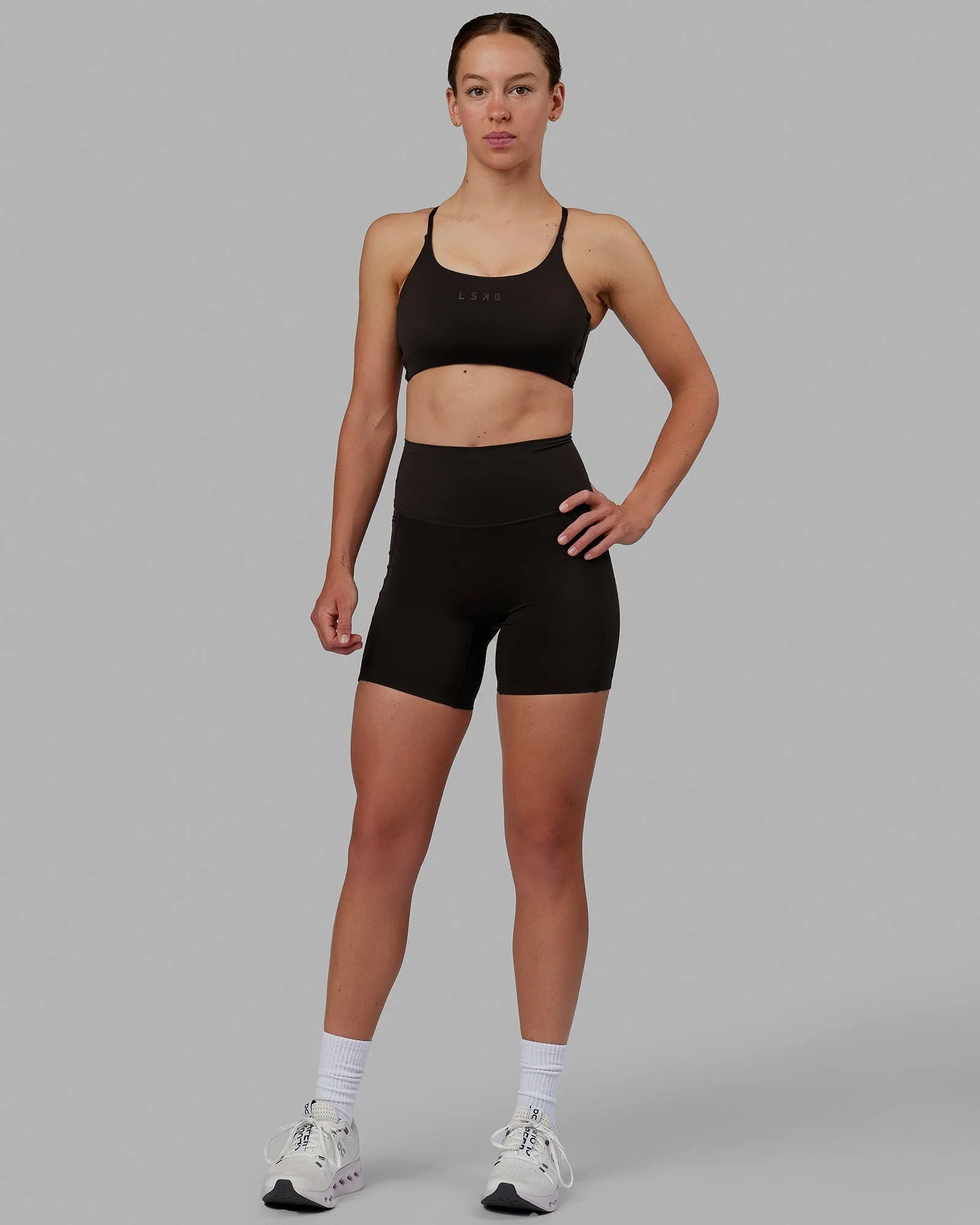 Elixir Mid Short Tights with Pockets - Dark Walnut sold by LSKD product image thumbnail 3