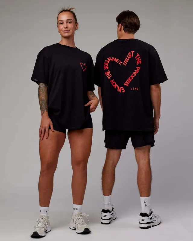 Unisex Love The Process FLXCotton Tee Oversize - Black-Pink sold by LSKD