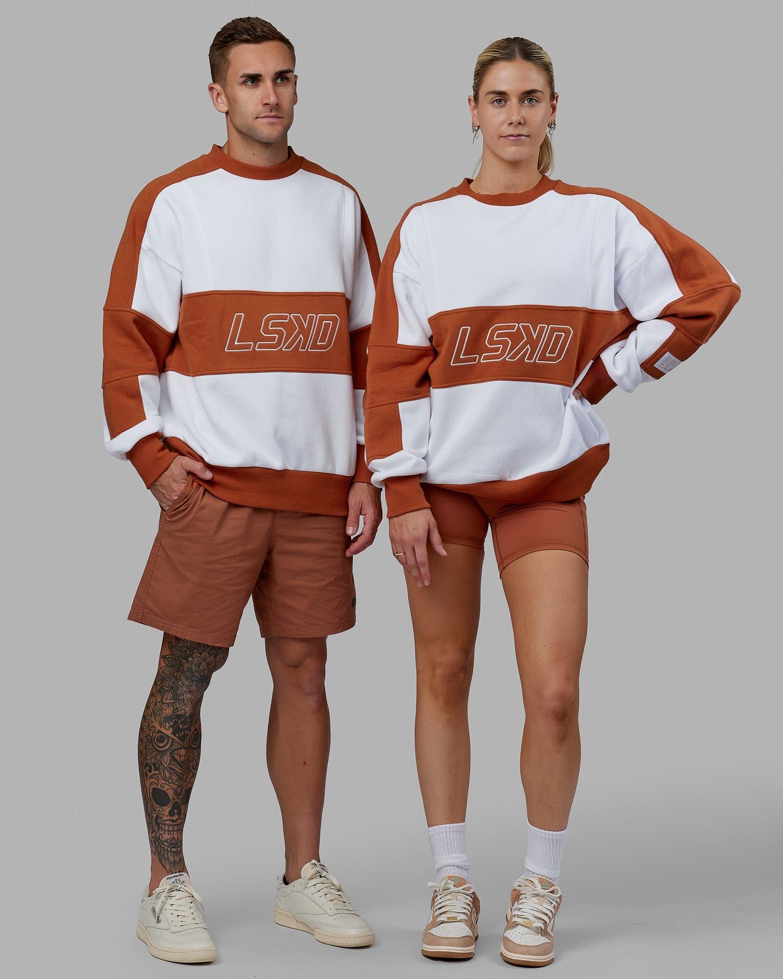 Unisex Slam Sweater Oversize - White-Orange sold by LSKD
