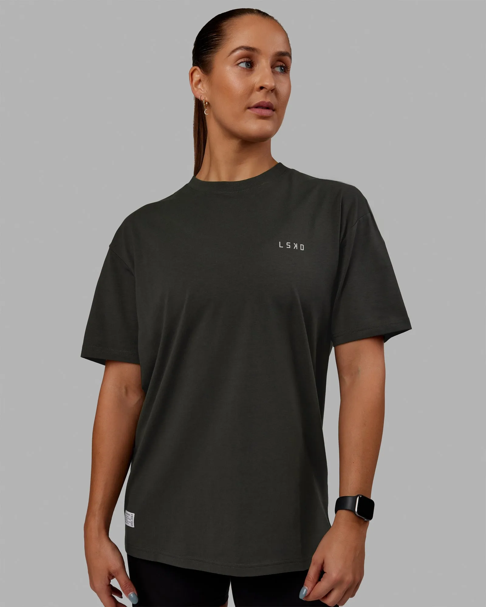 Unisex VS6 FLXCotton Tee Oversize - Pirate Black-Circular Grey sold by LSKD product image thumbnail 3