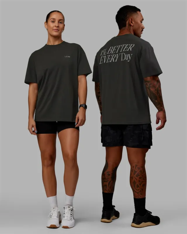 Unisex VS6 FLXCotton Tee Oversize - Pirate Black-Circular Grey sold by LSKD