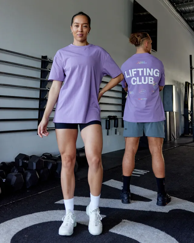 Unisex Lifting Club FLXCotton Tee Oversize - Pride-Orchid Mist sold by LSKD