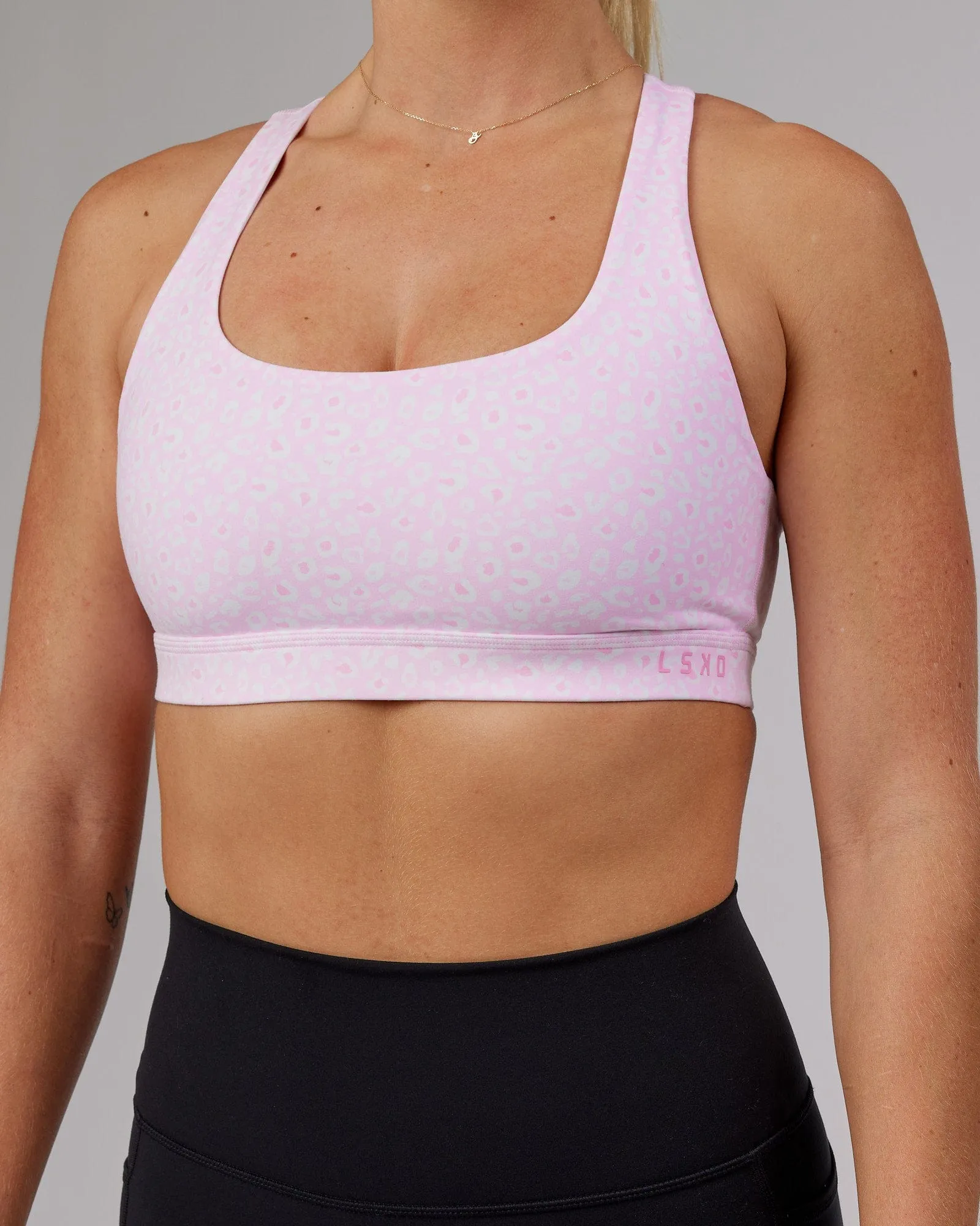 Base Sports Bra - Blush Leopard sold by LSKD product image thumbnail 5