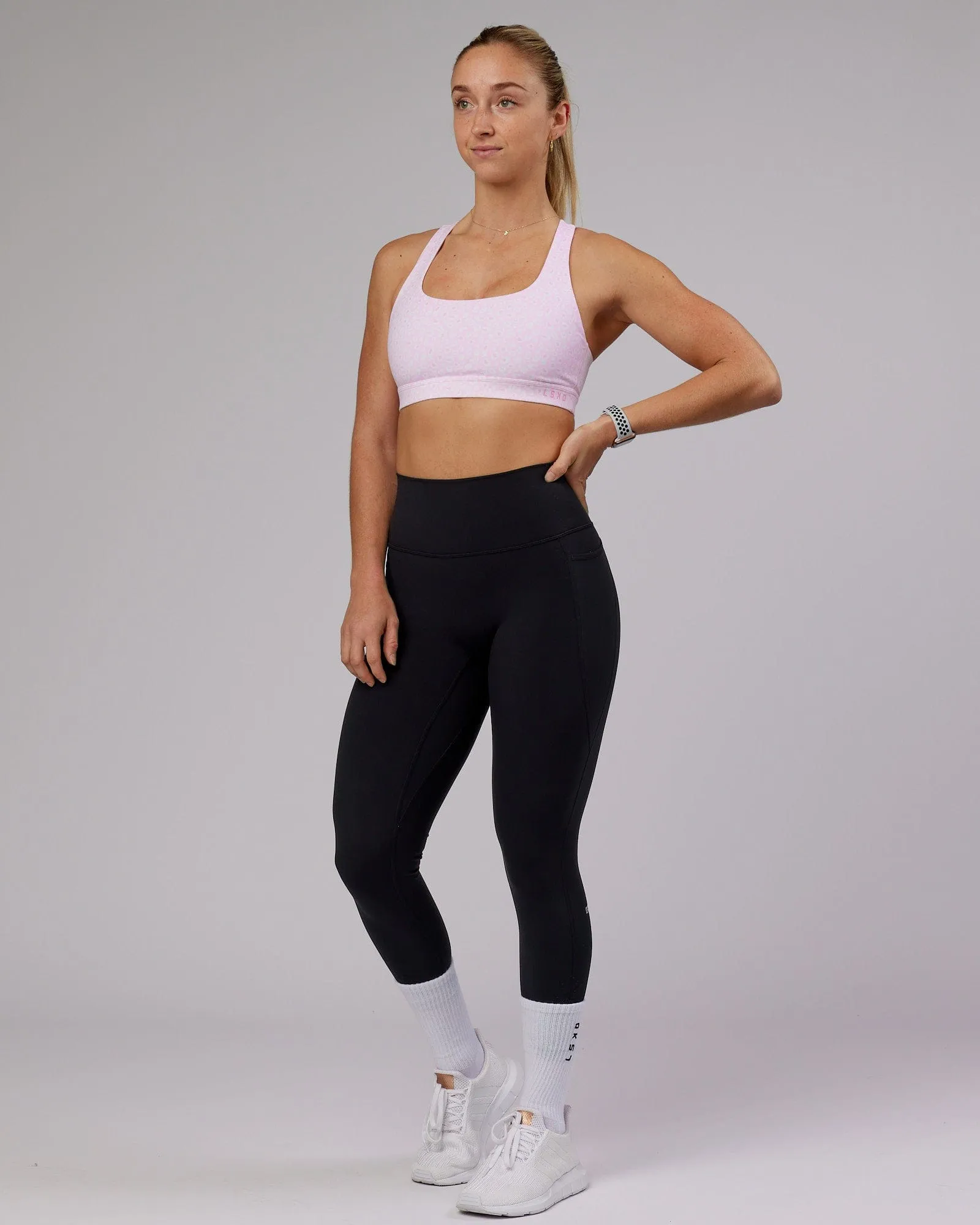 Base Sports Bra - Blush Leopard sold by LSKD product image thumbnail 3