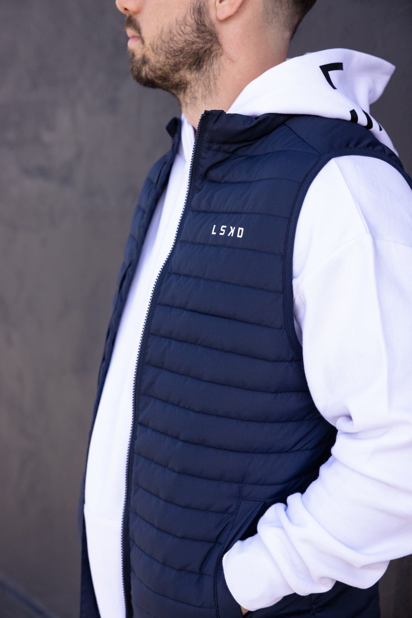 Uplift Puffer Vest - Navy sold by LSKD product image thumbnail 5