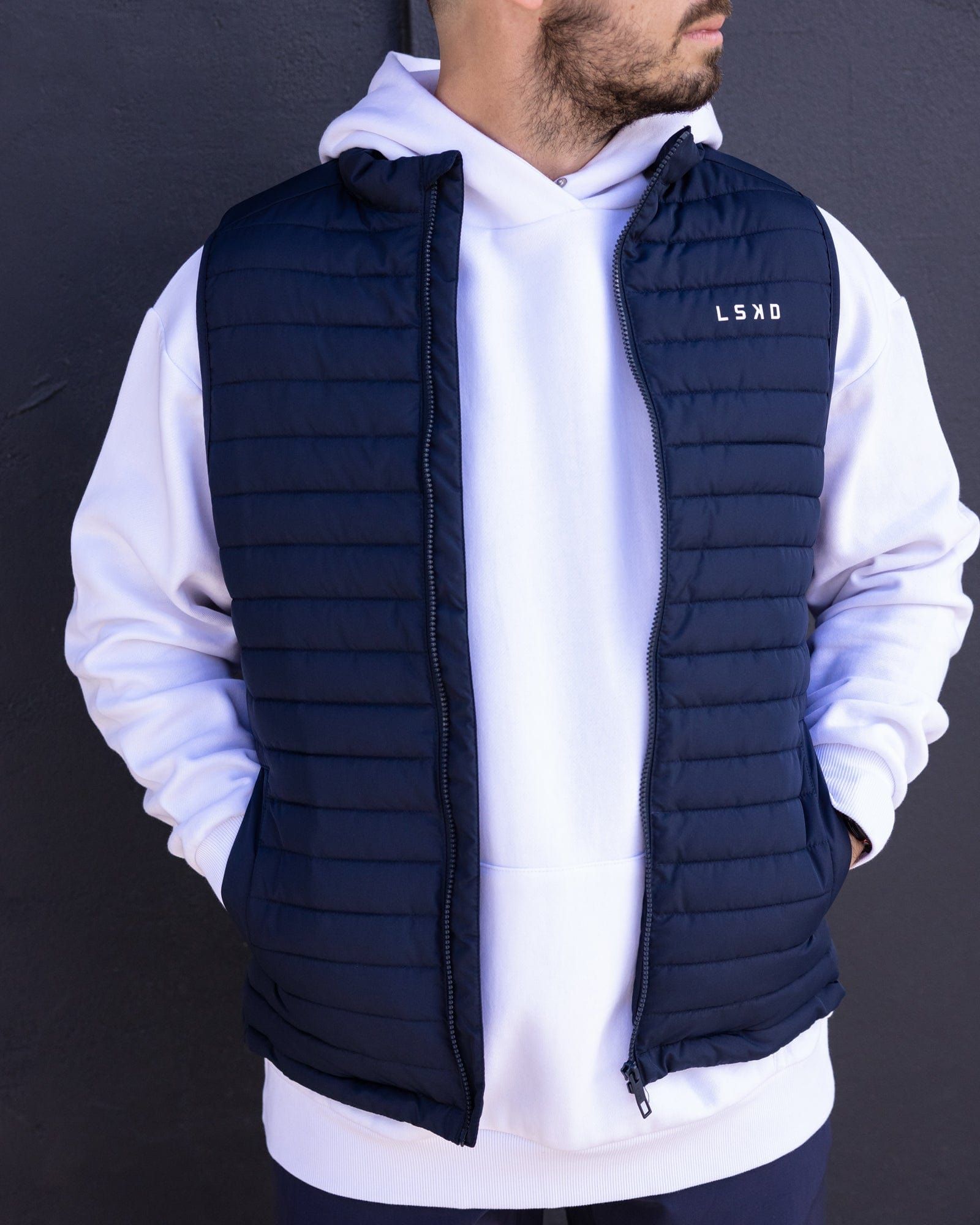 Uplift Puffer Vest - Navy sold by LSKD product image thumbnail 2