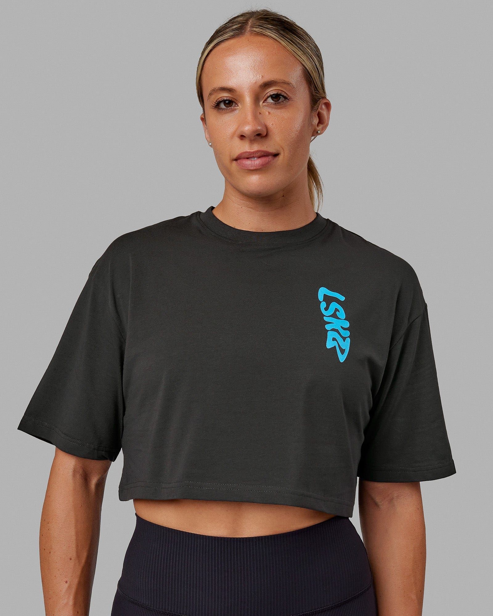 Miami24 FLXCotton Cropped Tee - Pirate Black-Blue sold by LSKD product image thumbnail 2