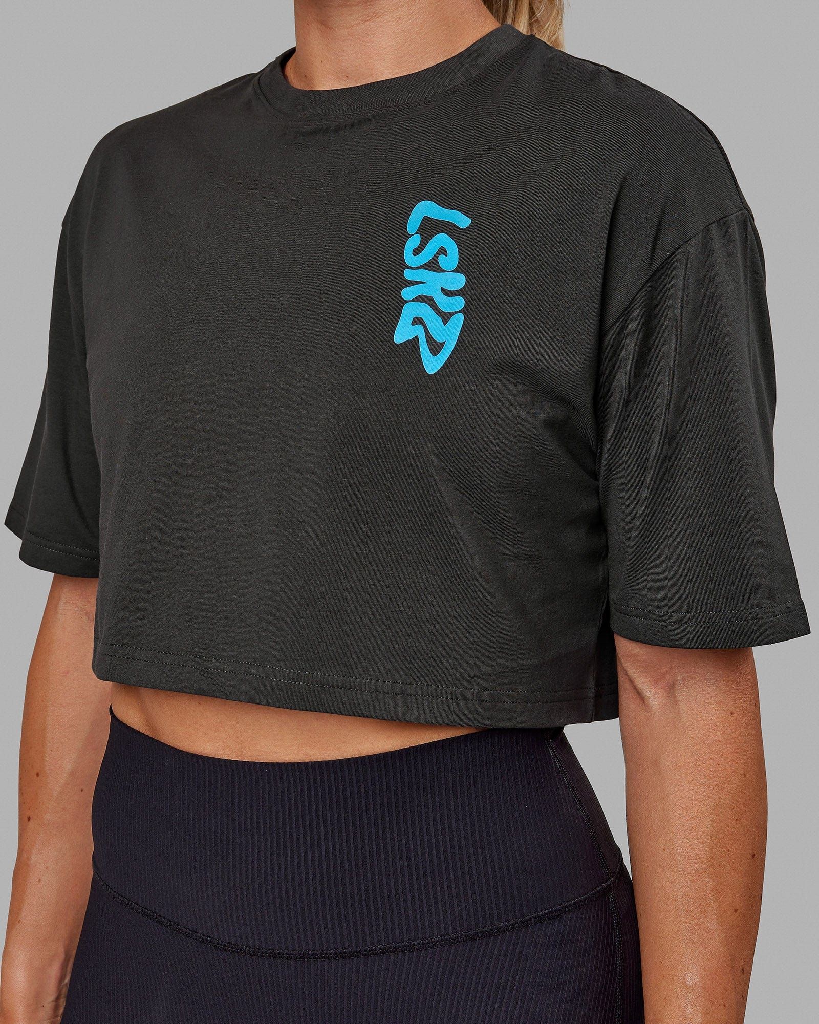Miami24 FLXCotton Cropped Tee - Pirate Black-Blue sold by LSKD product image thumbnail 4