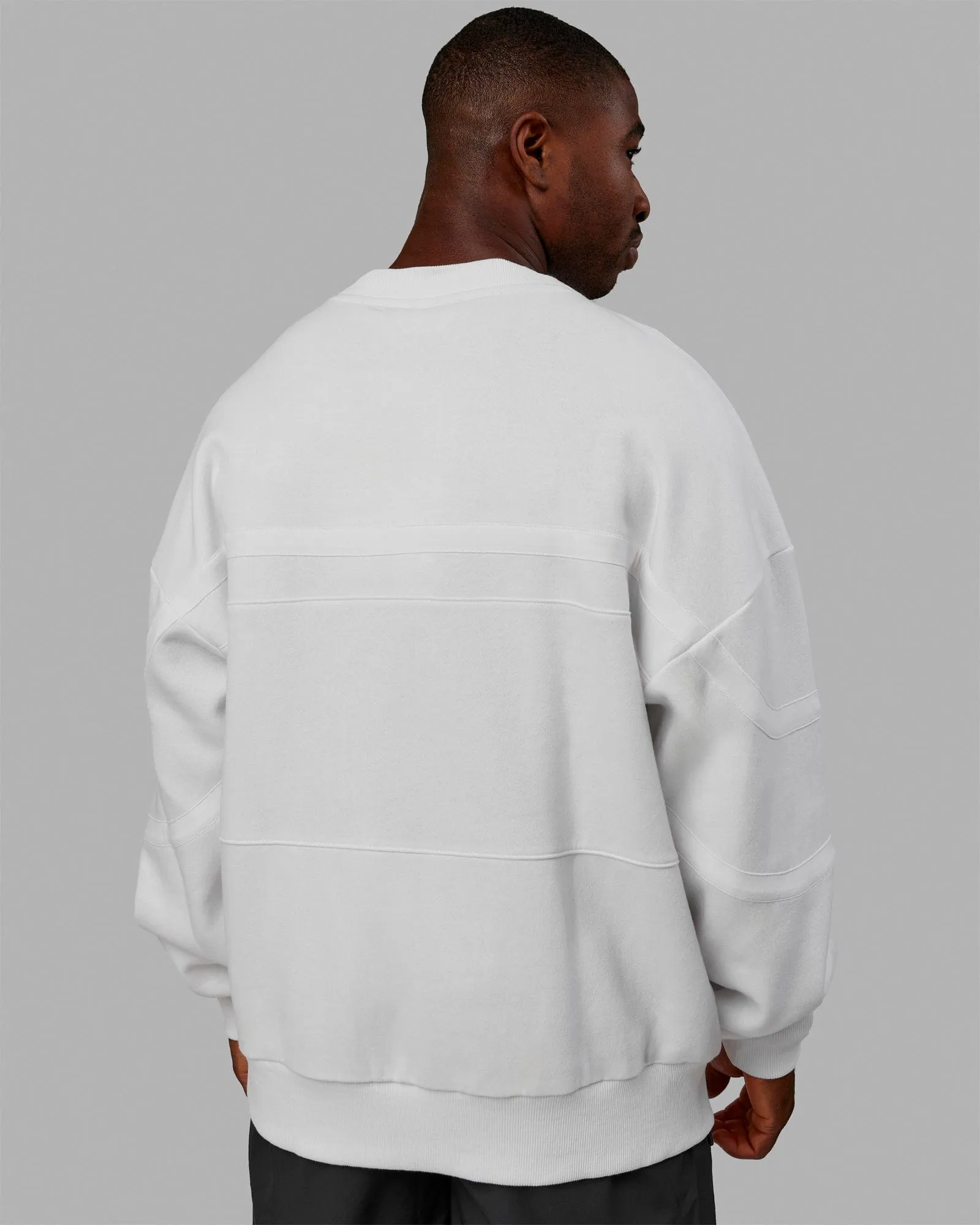Unisex PrimeTime Sweater Oversize - White-White sold by LSKD product image thumbnail 4