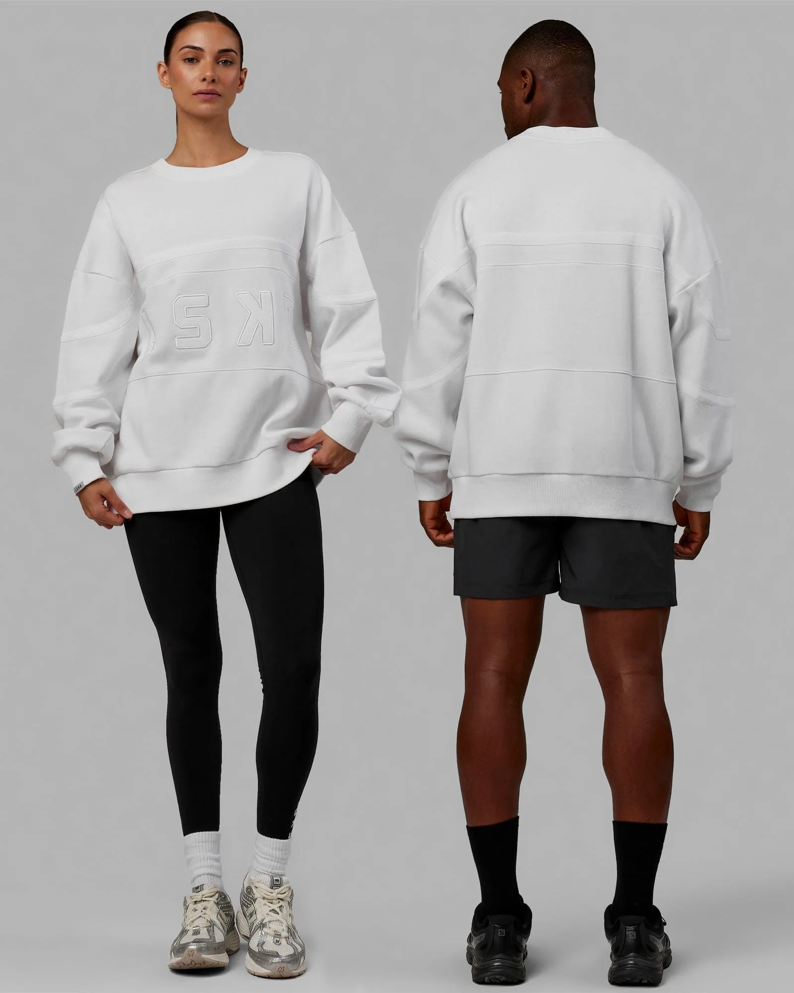 Unisex PrimeTime Sweater Oversize - White-White sold by LSKD product image thumbnail 2