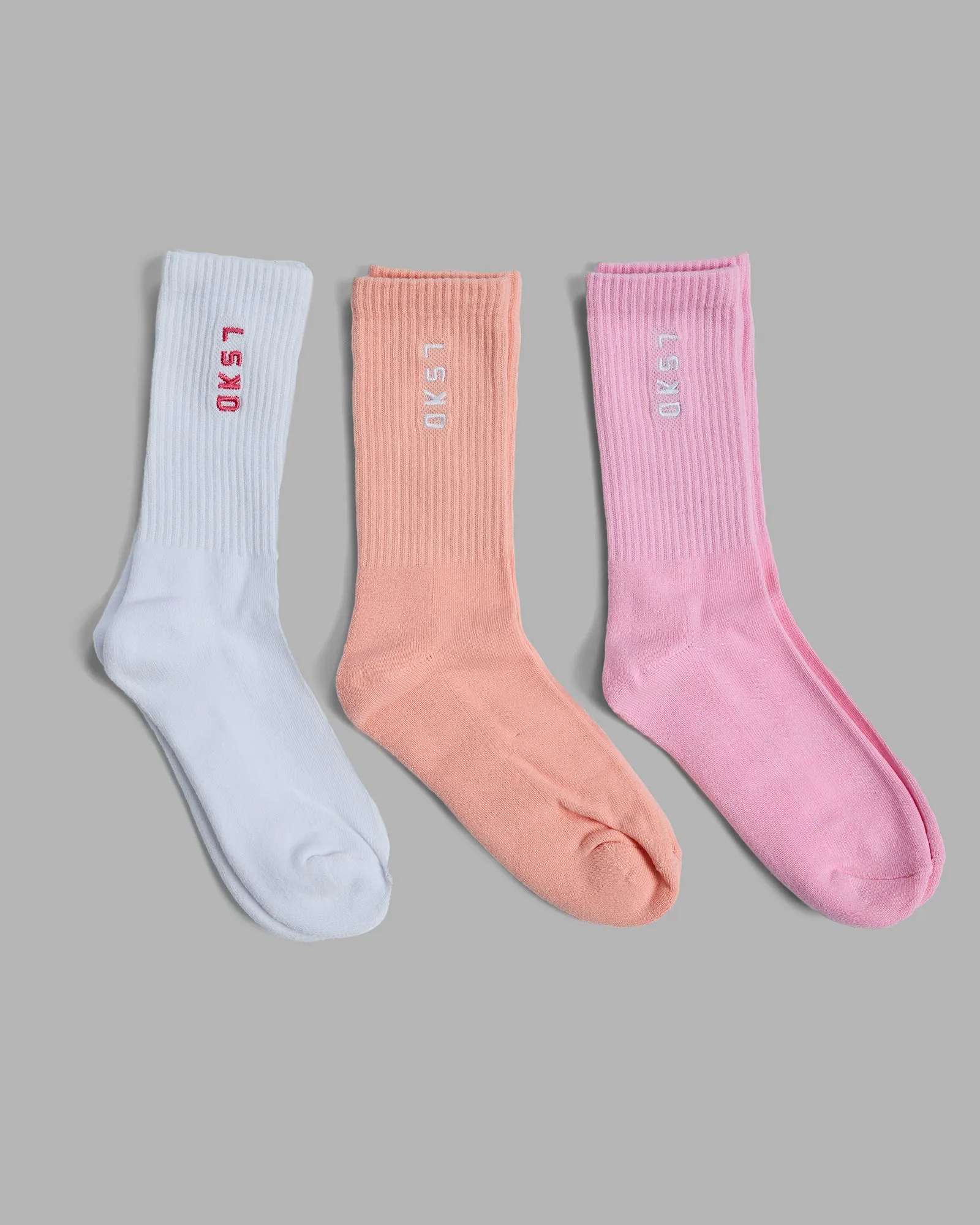 Signal Crew Socks 3 Pack - Bubblegum-White-Murex Shell sold by LSKD product image thumbnail 3