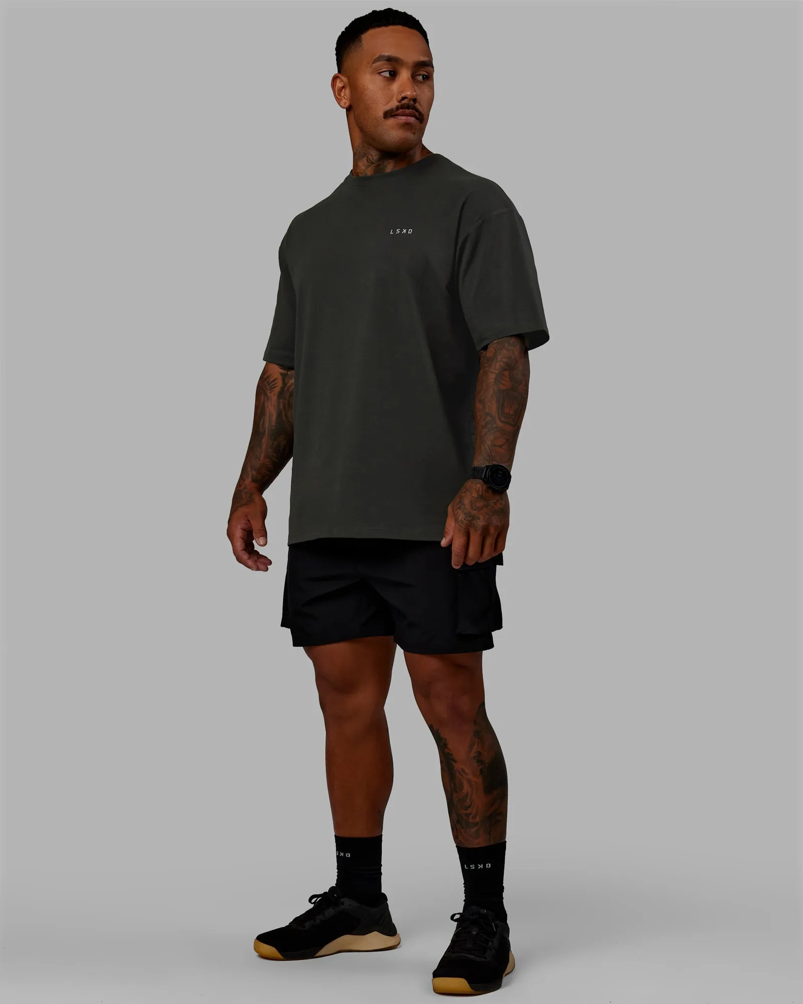 VS5 FLXCotton Tee Oversize - Pirate Black-Circular Grey sold by LSKD product image thumbnail 5