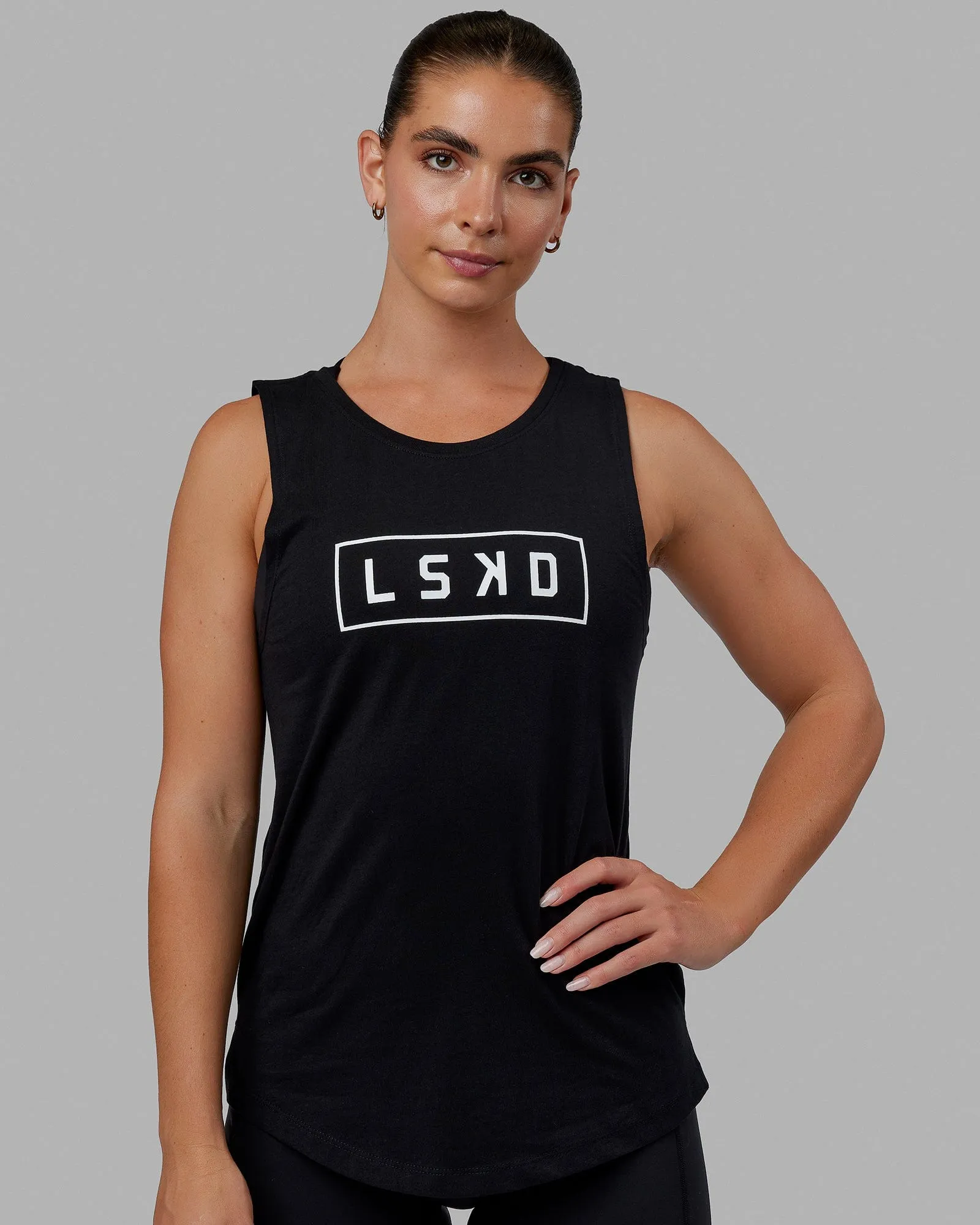 Luna Tank - Black-White sold by LSKD