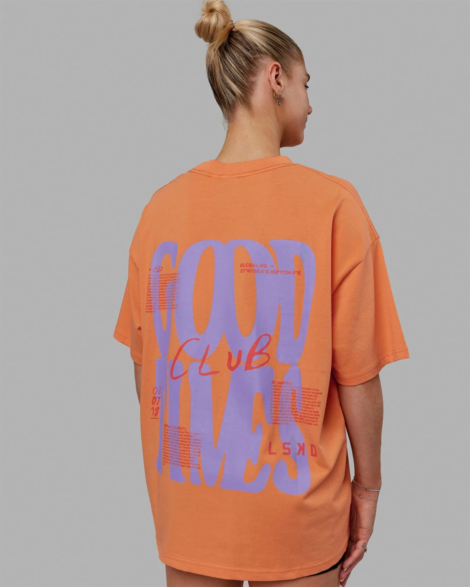 Unisex Good Times Club 2.0 Heavyweight Tee Oversize - Geranium-Purple sold by LSKD product image thumbnail 3