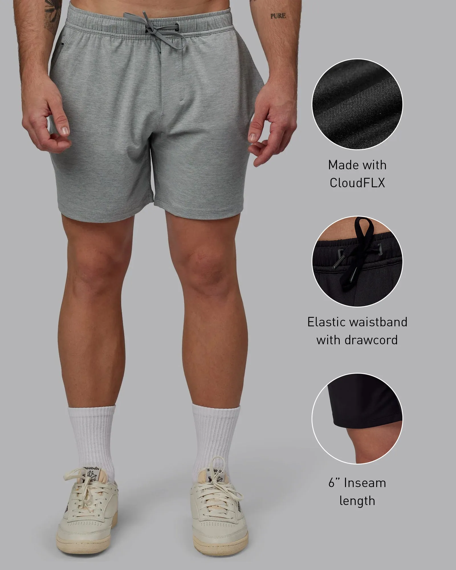 Restore CloudFLX Short - Light Grey Marl sold by LSKD product image thumbnail 2