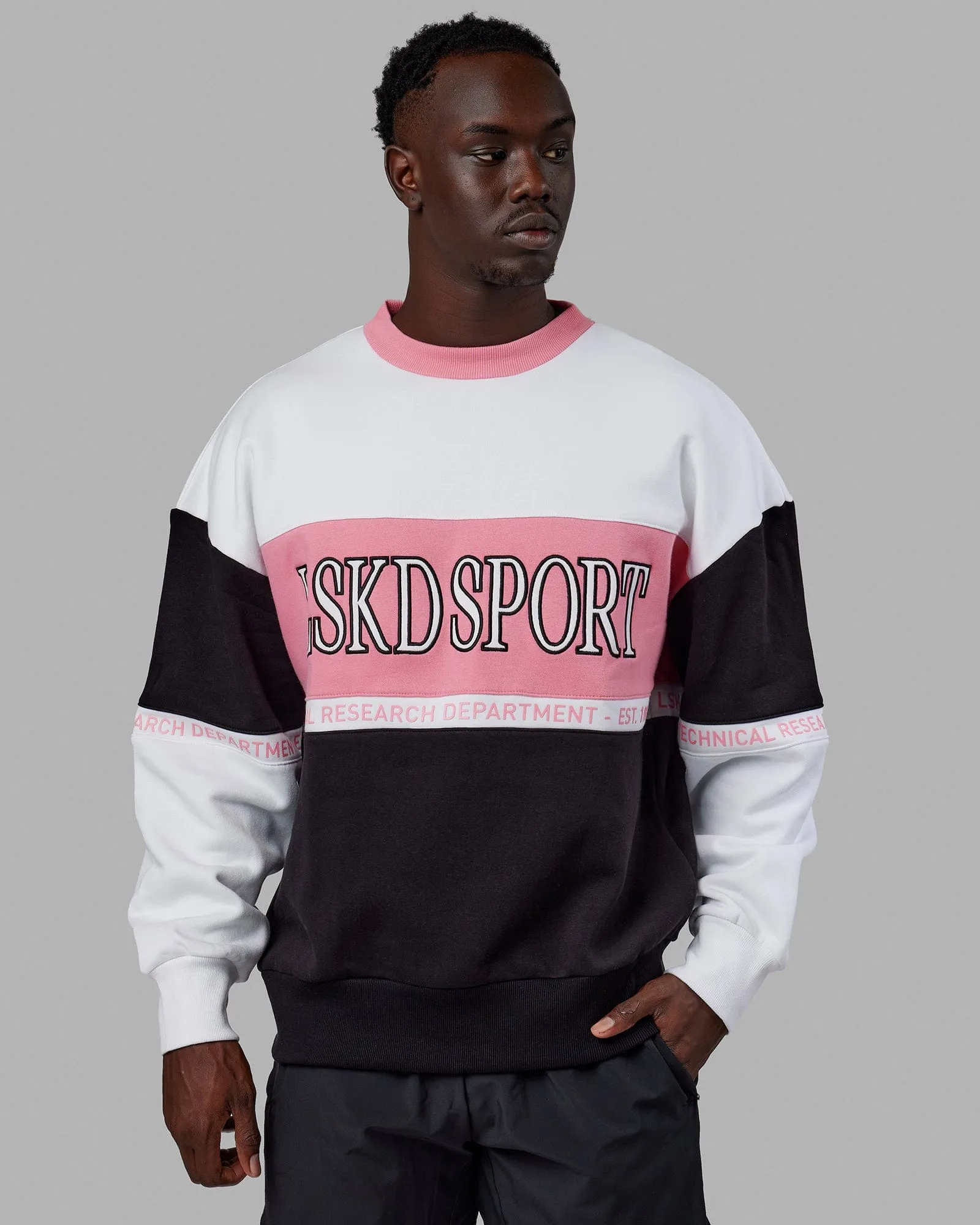 Unisex Sportif Sweater Oversize - Black-Peony Pink sold by LSKD product image thumbnail 5