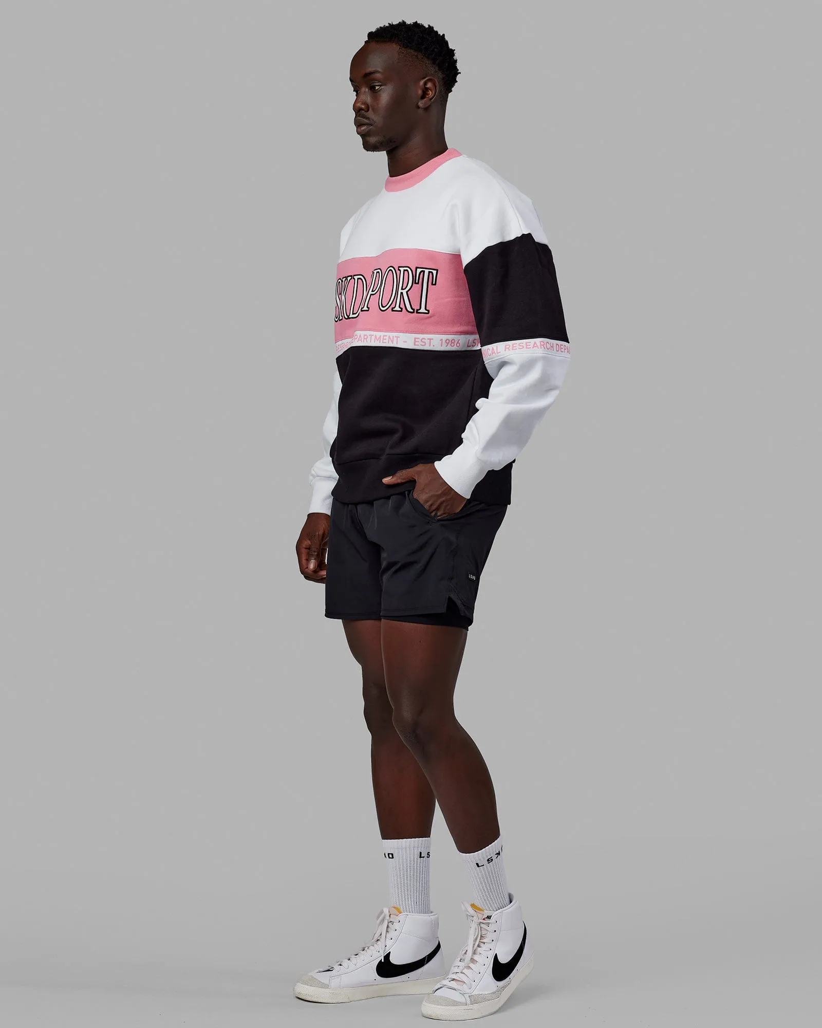 Unisex Sportif Sweater Oversize - Black-Peony Pink sold by LSKD product image thumbnail 3