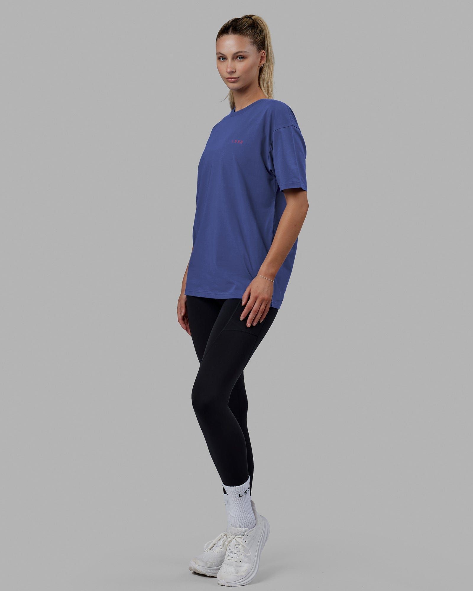 Unisex Lift-Up FLXCotton Tee Oversize - Power Cobalt-Red sold by LSKD product image thumbnail 4
