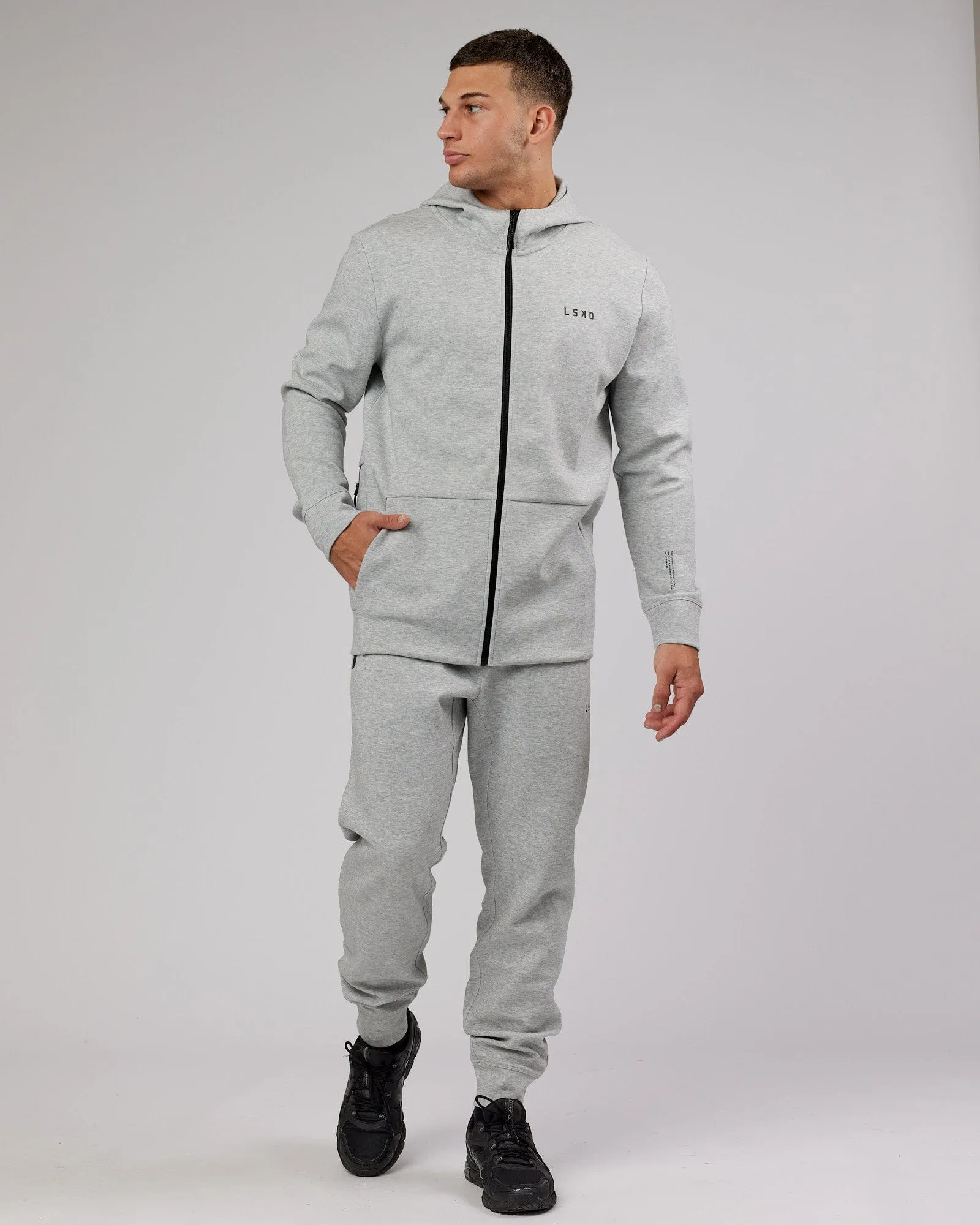 Athlete ForgedFleece Zip Up Hoodie - Lt Grey Marl sold by LSKD product image thumbnail 2