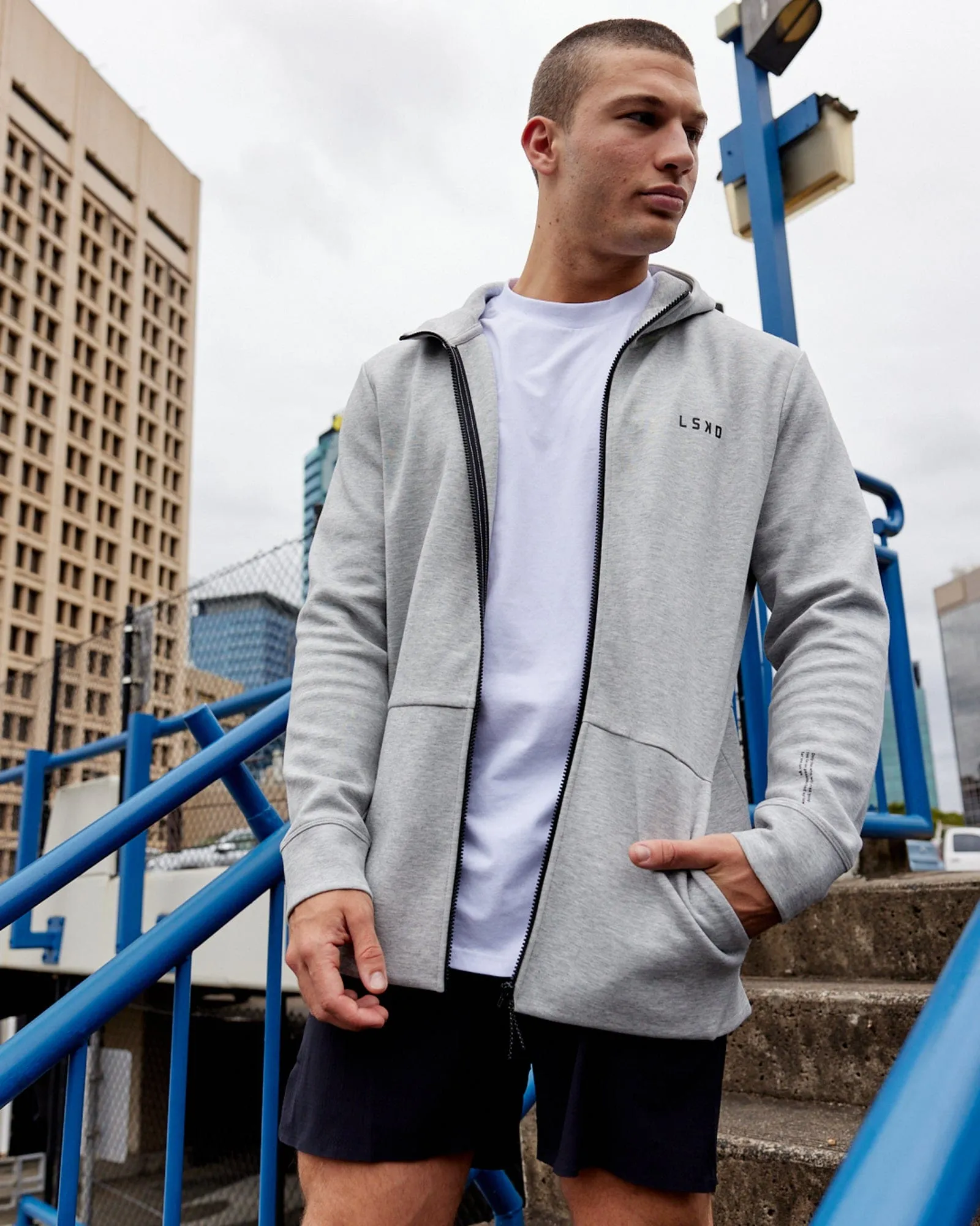 Athlete ForgedFleece Zip Up Hoodie - Lt Grey Marl sold by LSKD product image thumbnail 5