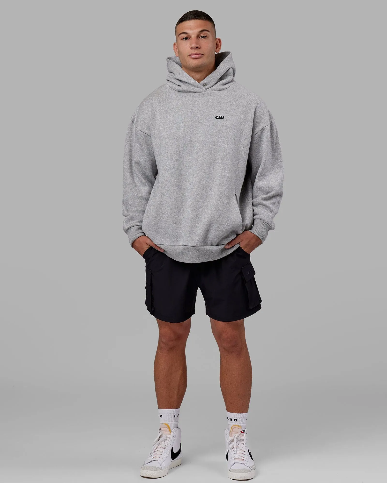 Unisex Capsule Hoodie Oversize - Lt Grey Marl sold by LSKD product image thumbnail 4