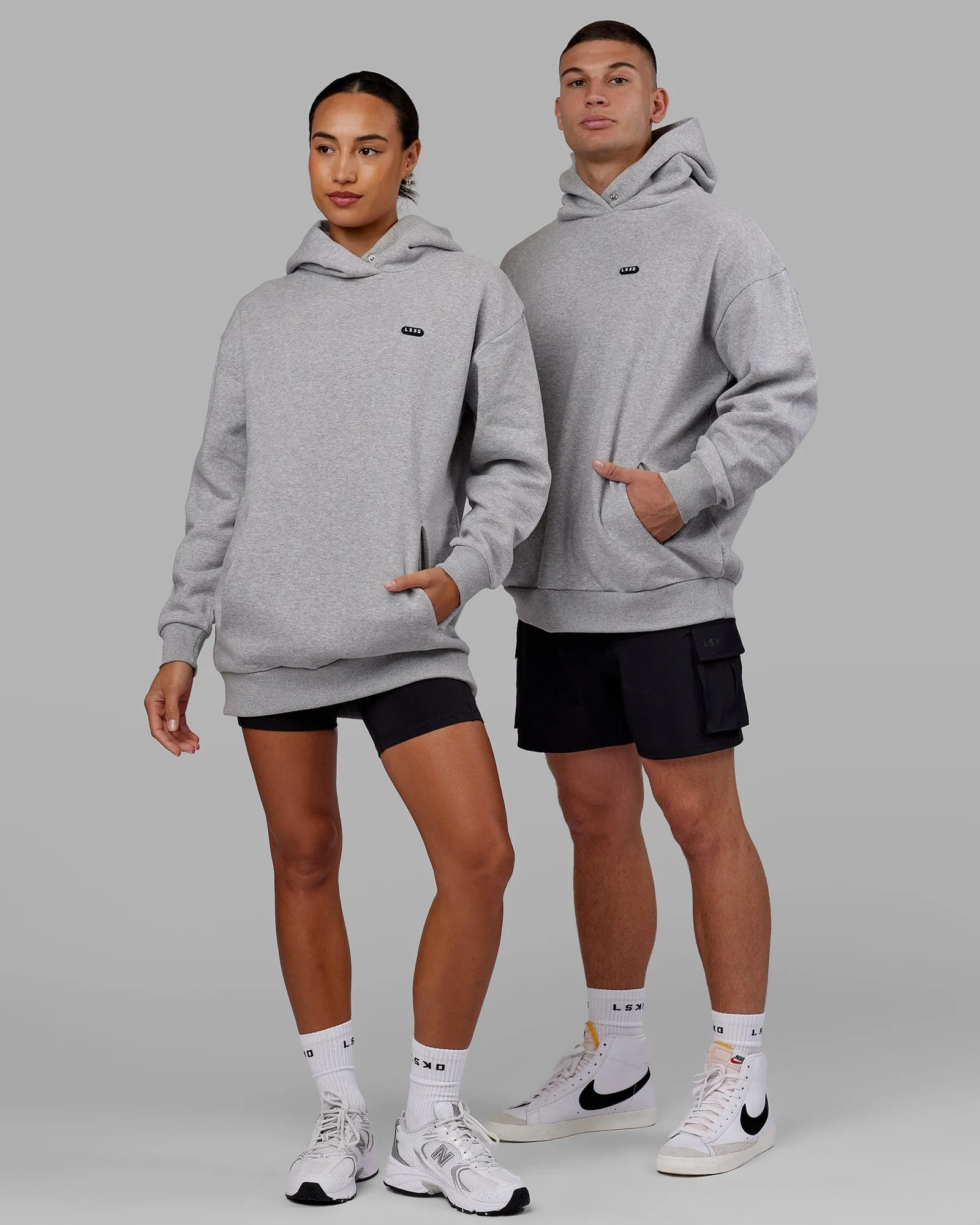 Unisex Capsule Hoodie Oversize - Lt Grey Marl sold by LSKD
