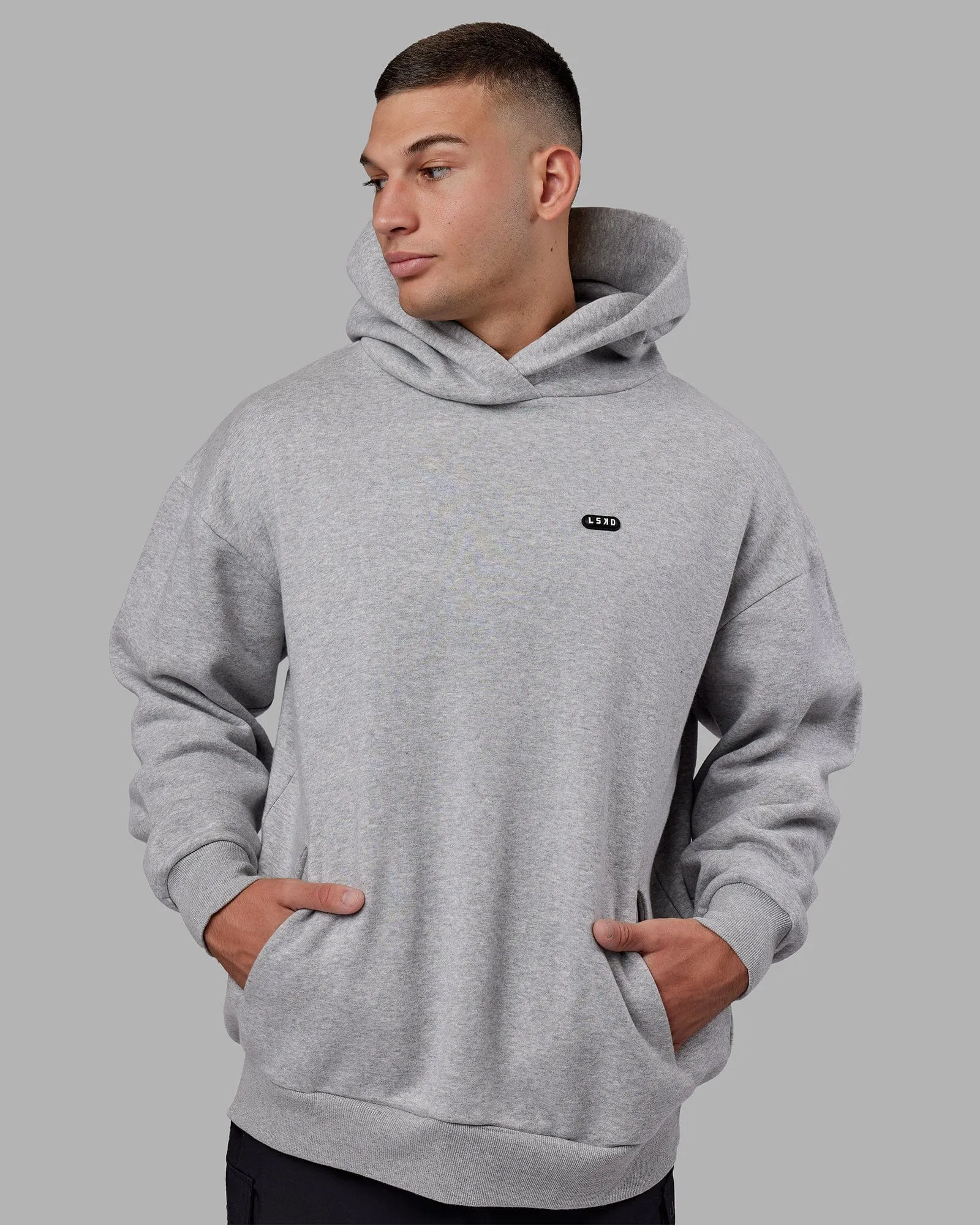 Unisex Capsule Hoodie Oversize - Lt Grey Marl sold by LSKD product image thumbnail 3