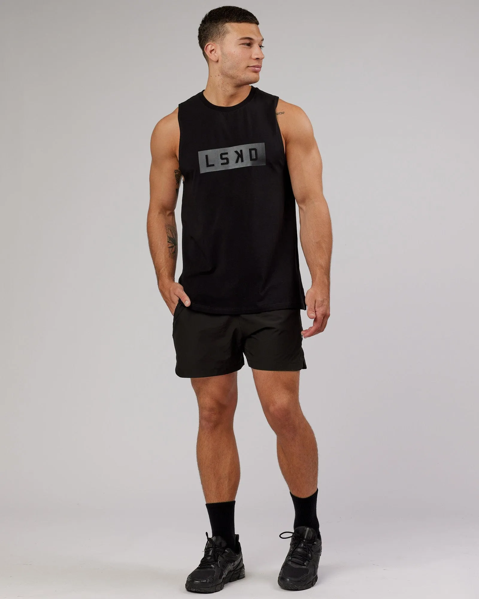 Strength FLXCotton Training Fit Tank - Black-Black sold by LSKD product image thumbnail 3