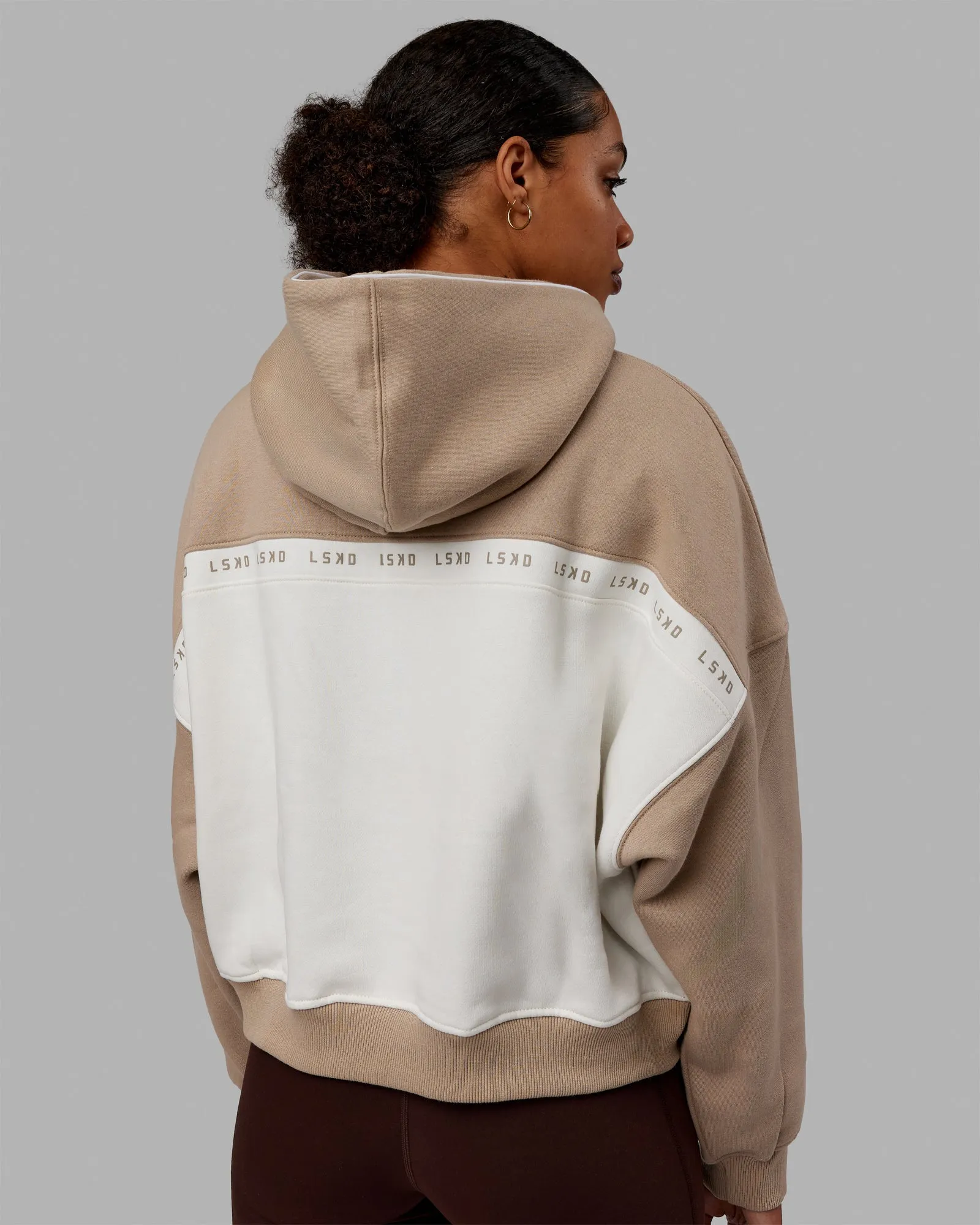 Extend Hoodie - Taupe-White sold by LSKD product image thumbnail 4