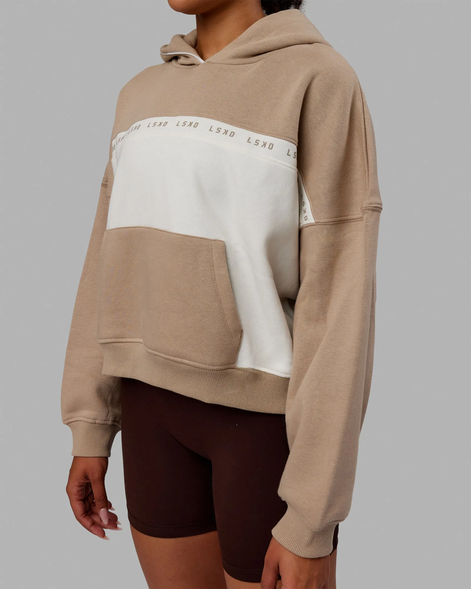 Extend Hoodie - Taupe-White sold by LSKD product image thumbnail 5