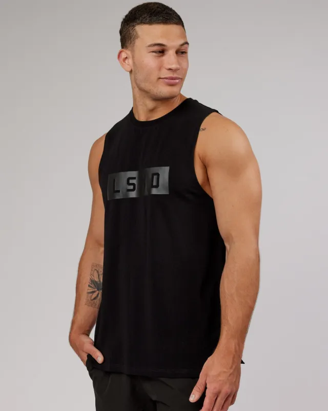 Strength FLXCotton Training Fit Tank - Black-Black sold by LSKD