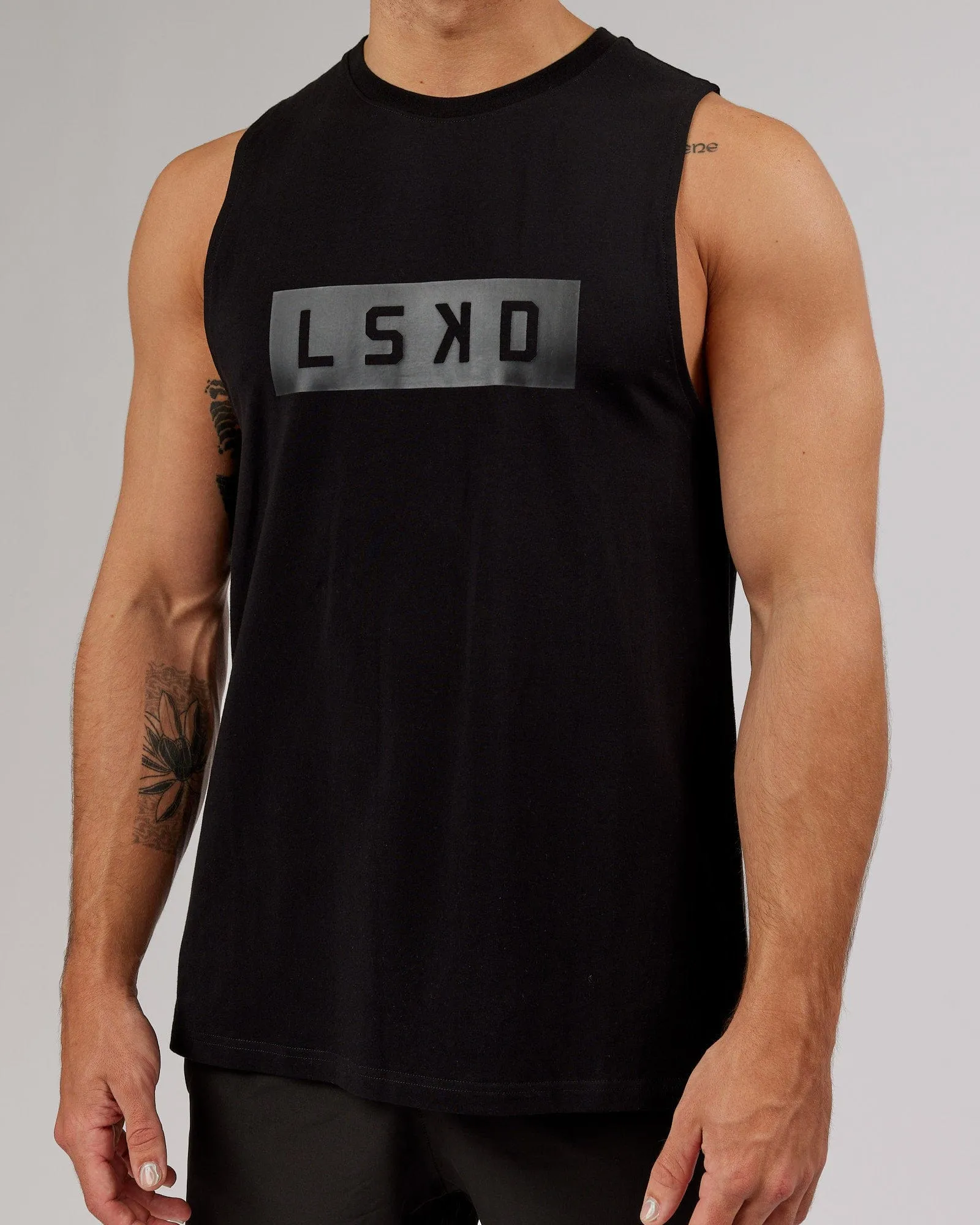 Strength FLXCotton Training Fit Tank - Black-Black sold by LSKD product image thumbnail 5