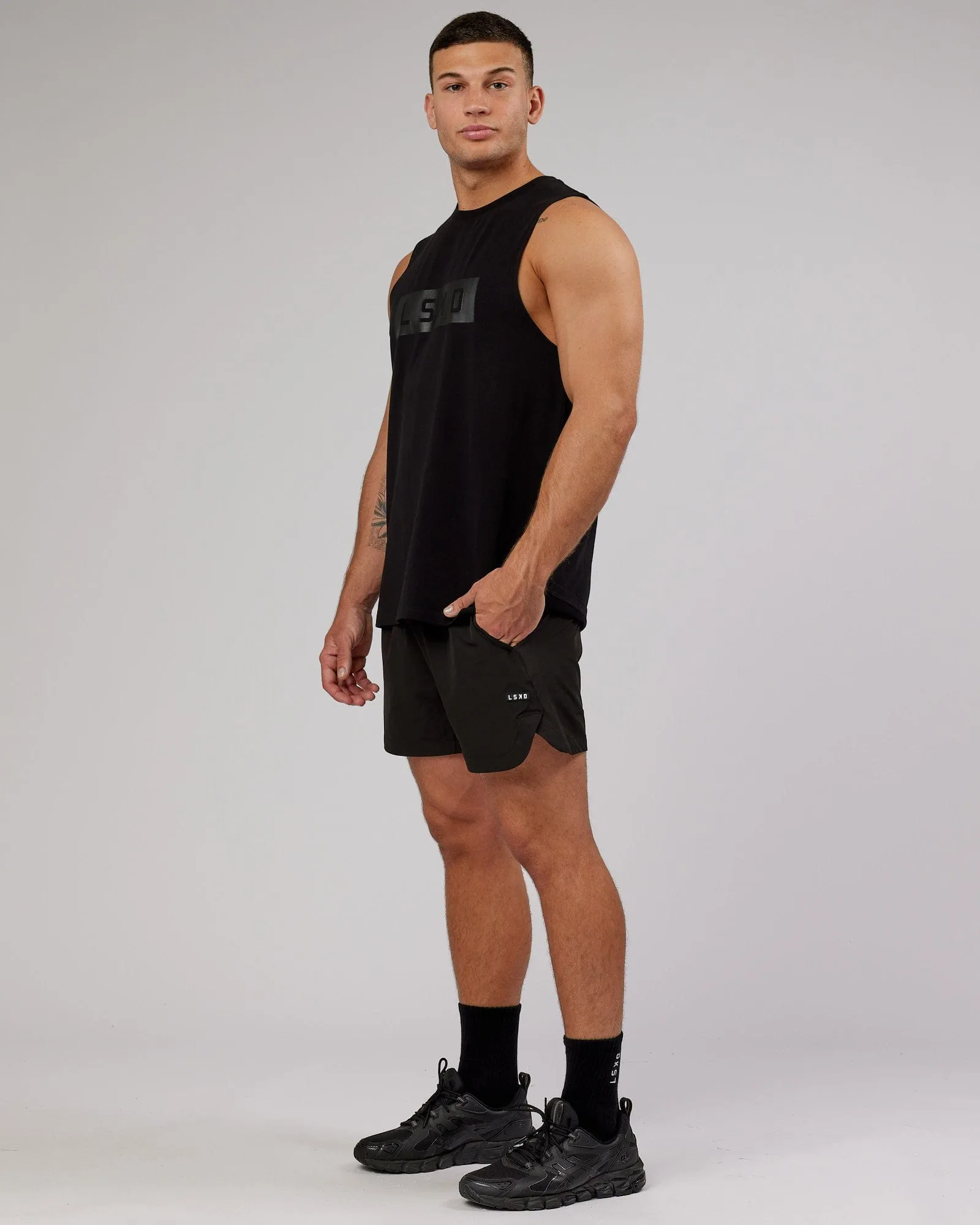 Strength FLXCotton Training Fit Tank - Black-Black sold by LSKD product image thumbnail 4