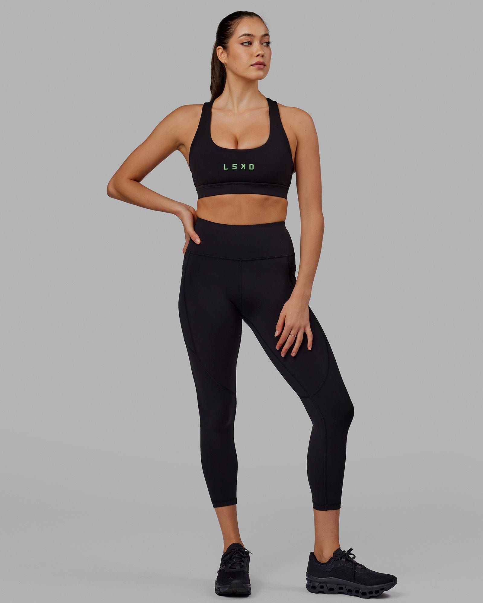 Rep 7/8 Length Tights - Black-Apple Mint sold by LSKD product image thumbnail 3