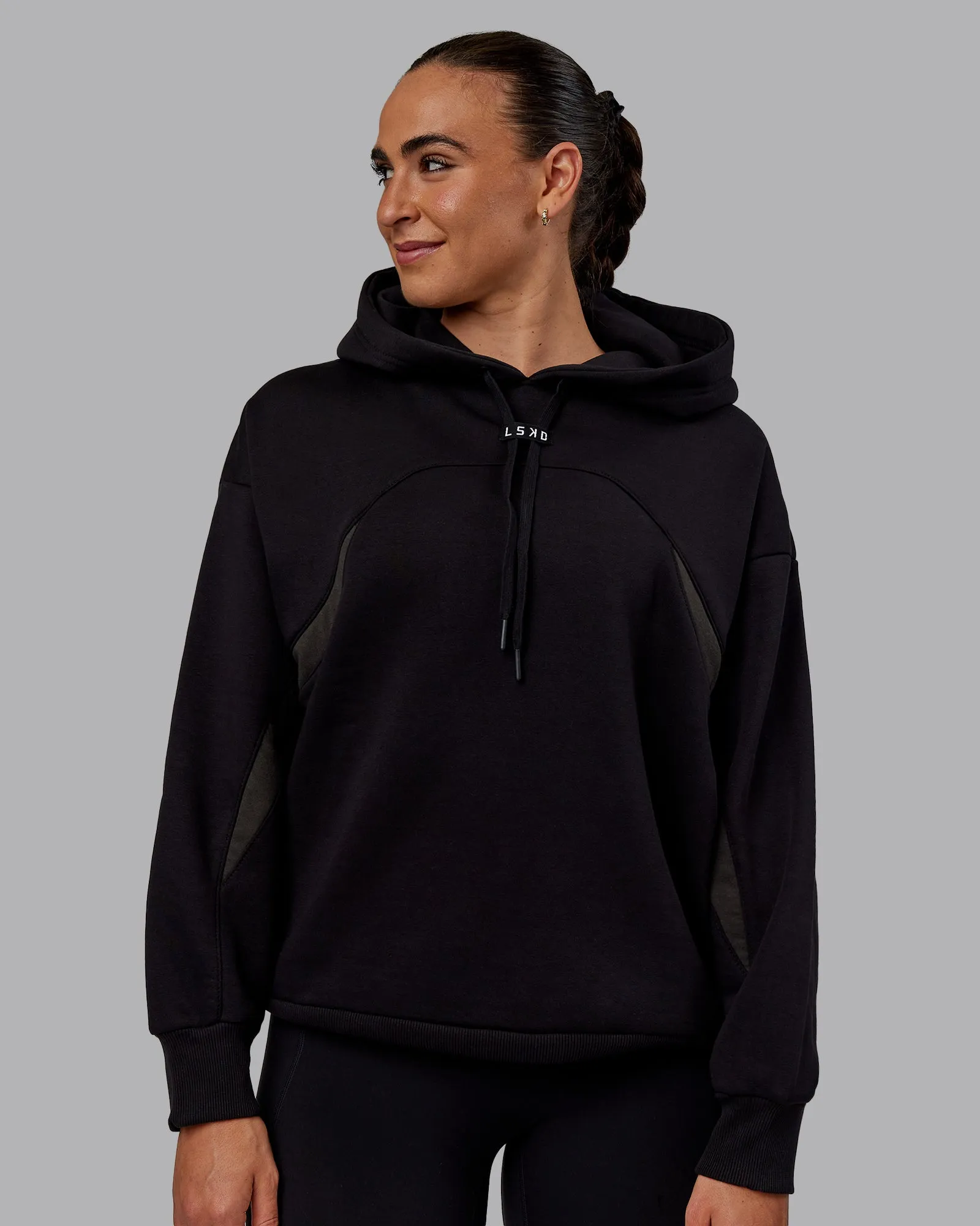 Y2K Concept Panel Hoodie - Black-Black-Pirate Black sold by LSKD product image thumbnail 3