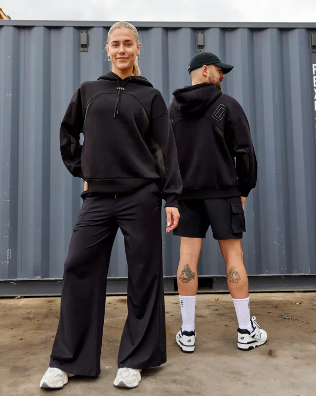 Y2K Concept Panel Hoodie - Black-Black-Pirate Black sold by LSKD