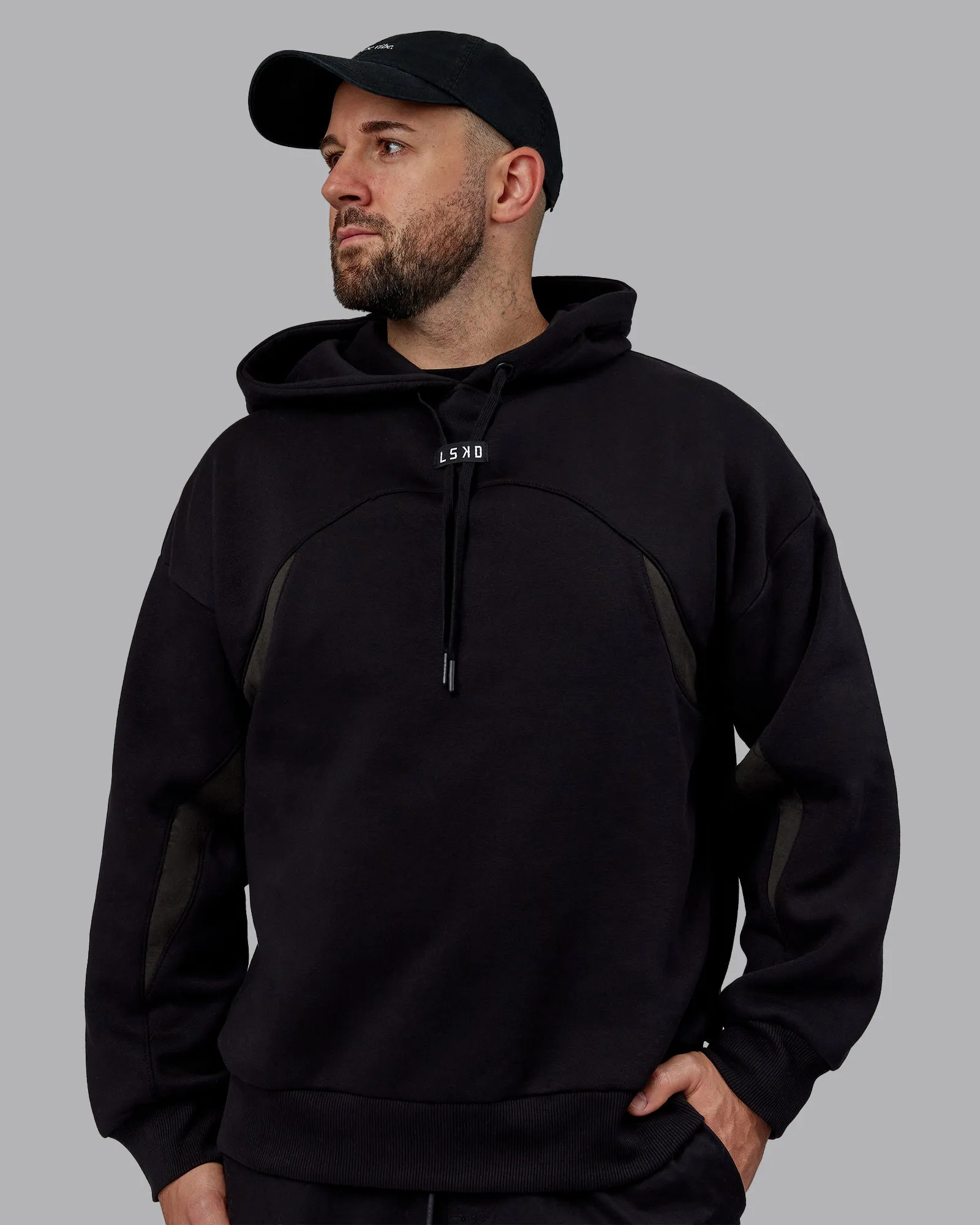 Y2K Concept Panel Hoodie - Black-Black-Pirate Black sold by LSKD product image thumbnail 4