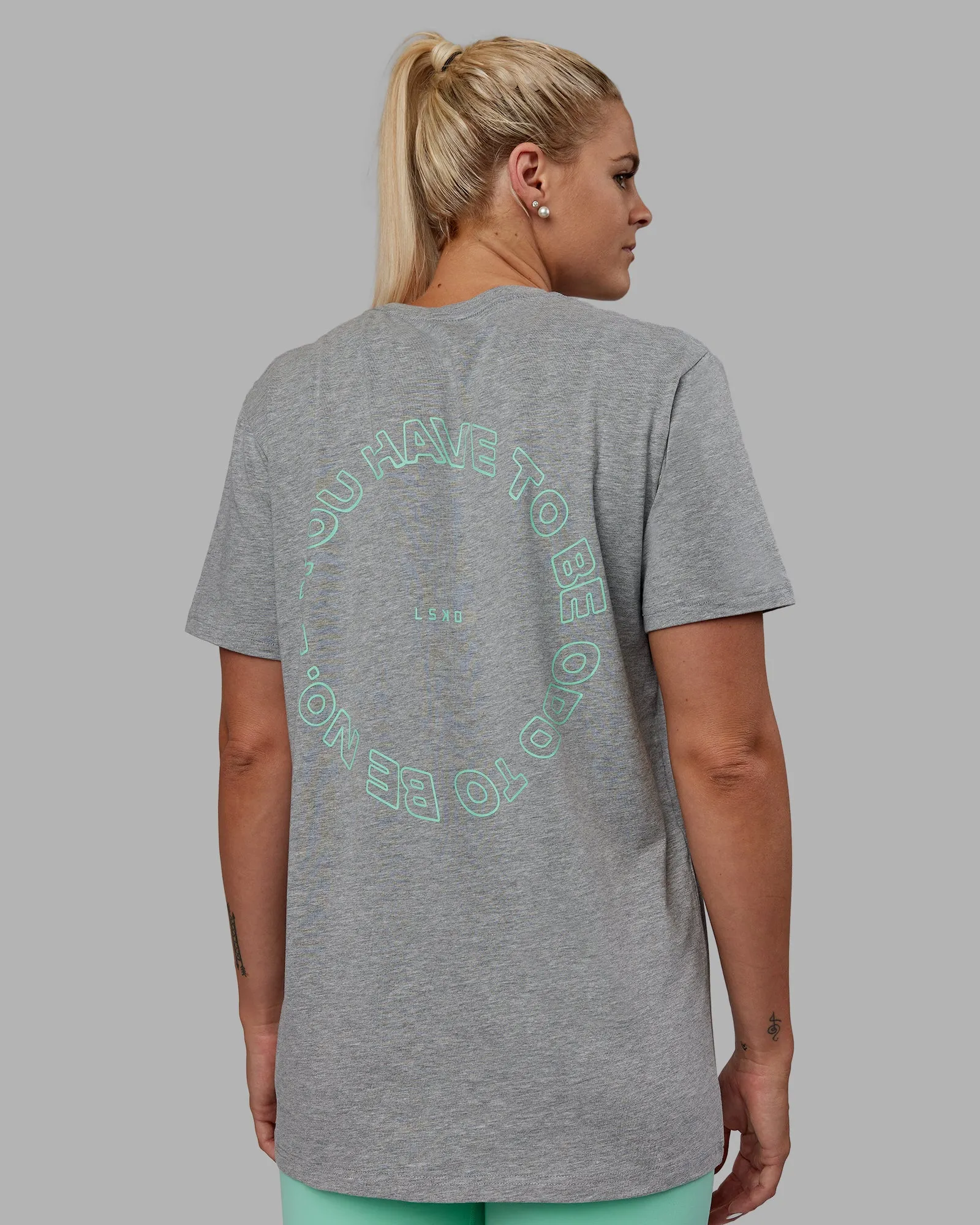 Resilient Unisex FLXCotton Tee - Light Grey Marl-Ice Green sold by LSKD product image thumbnail 2