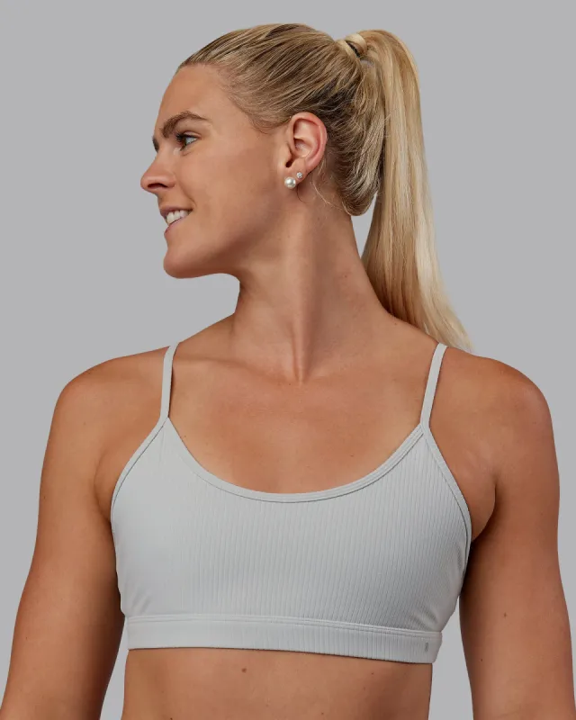 Tenacity Ribbed Lounge Bra - Light Grey Marl made by LSKD