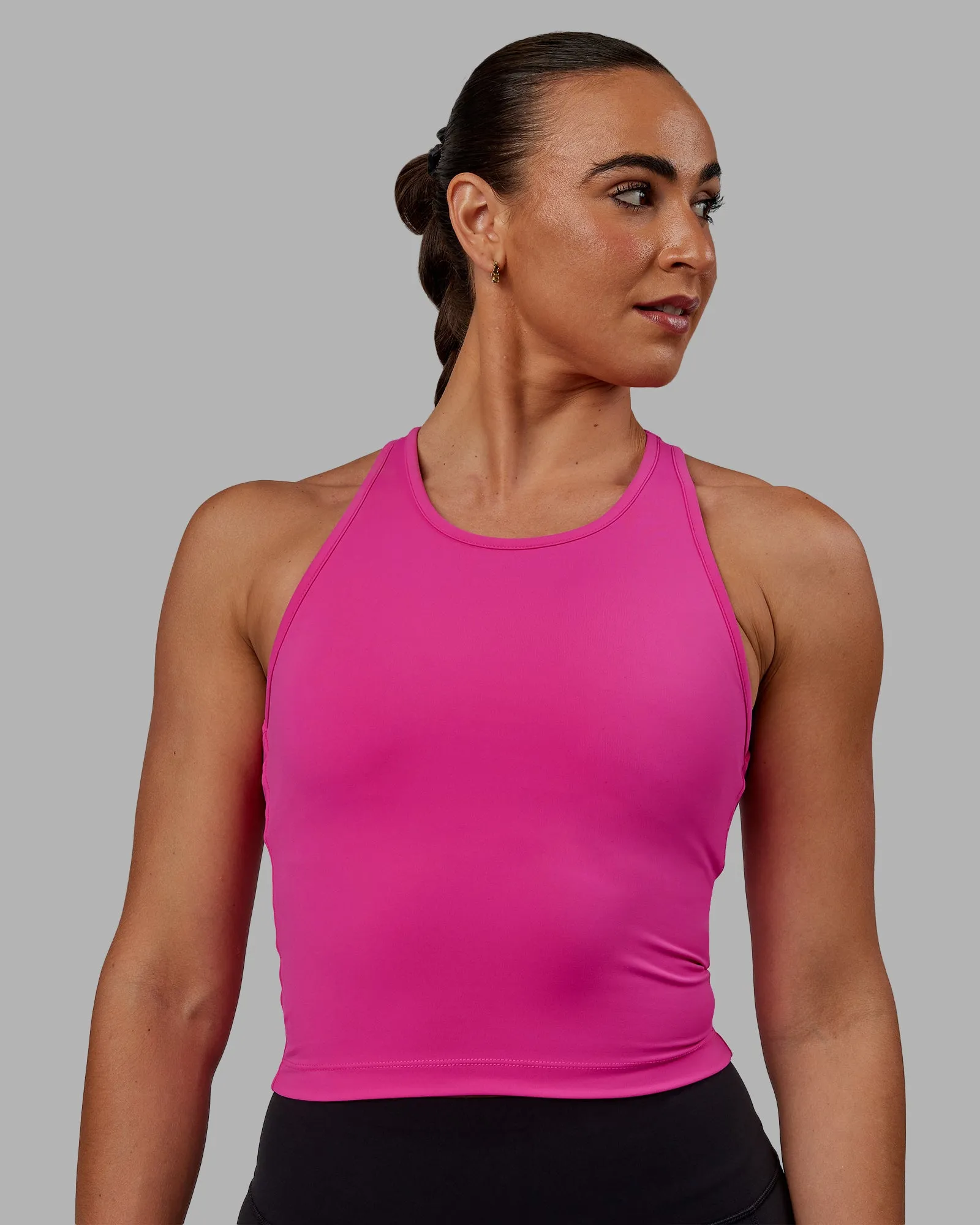 Flow Performance Tank With Shelf Bra - Fuchsia Pink sold by LSKD product image thumbnail 2