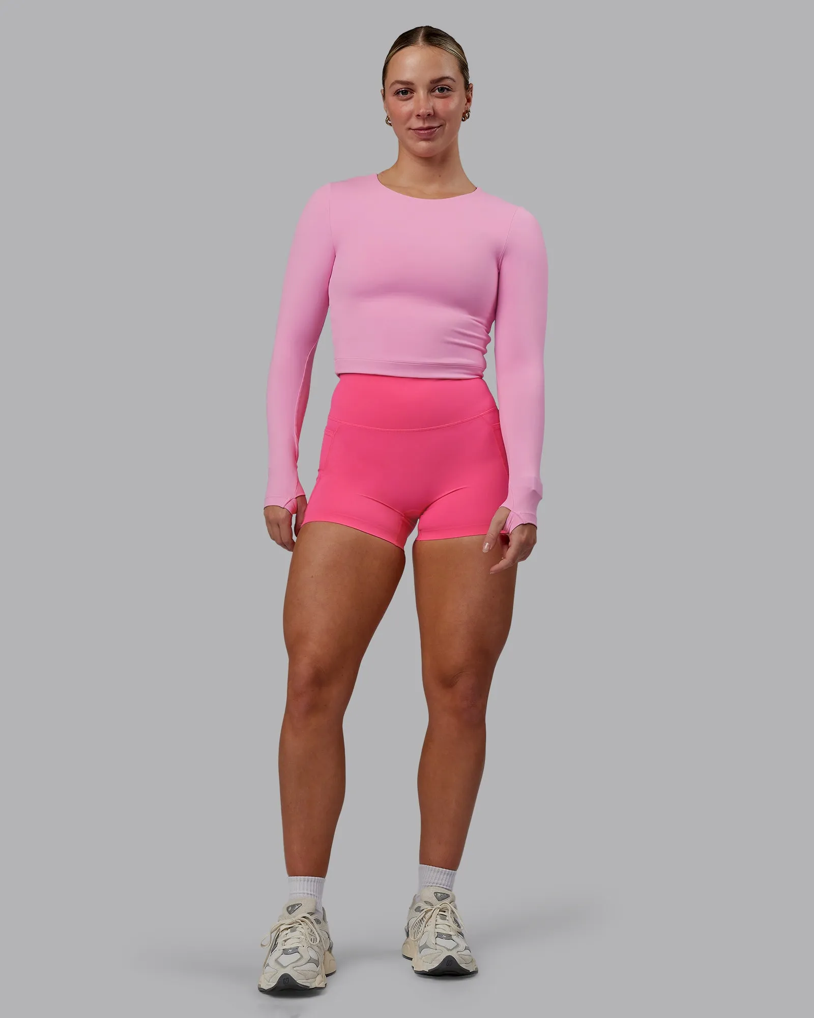Staple Long Sleeve Cropped Tee - Bubblegum sold by LSKD product image thumbnail 2