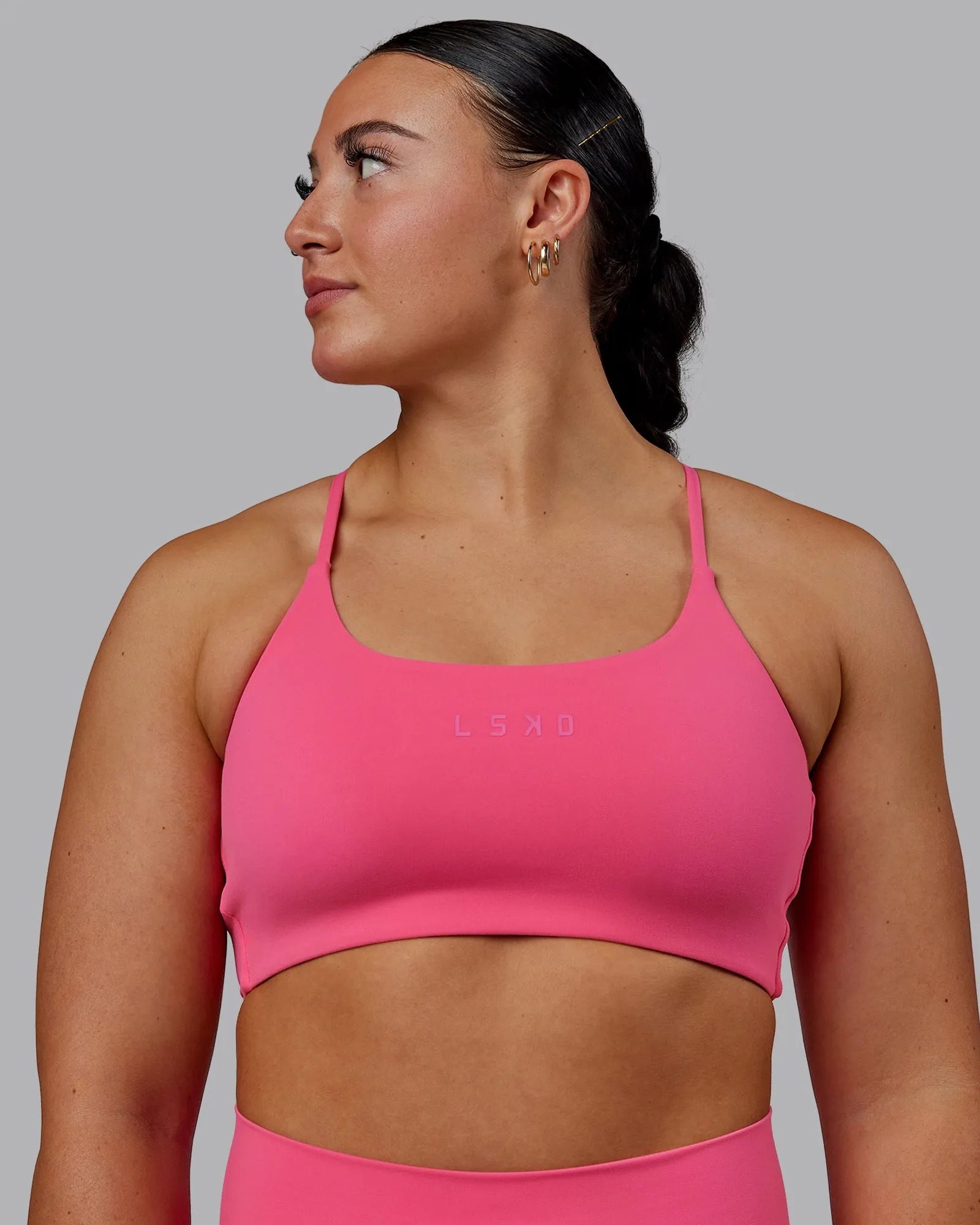 Twist Sports Bra - Carmine Rose sold by LSKD