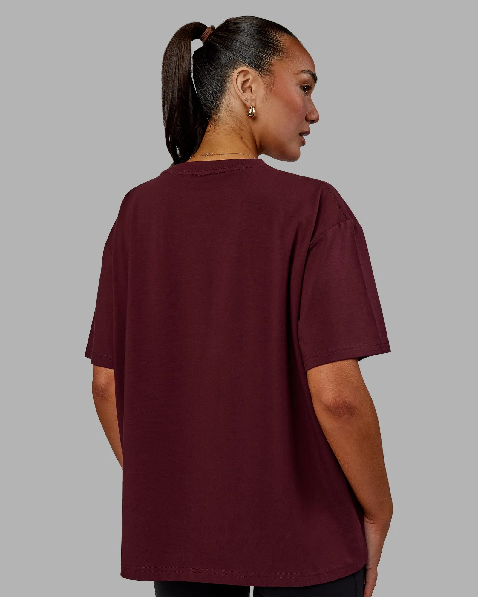 Go-To FLXCotton Oversized Tee - Dark Cherry sold by LSKD product image thumbnail 4