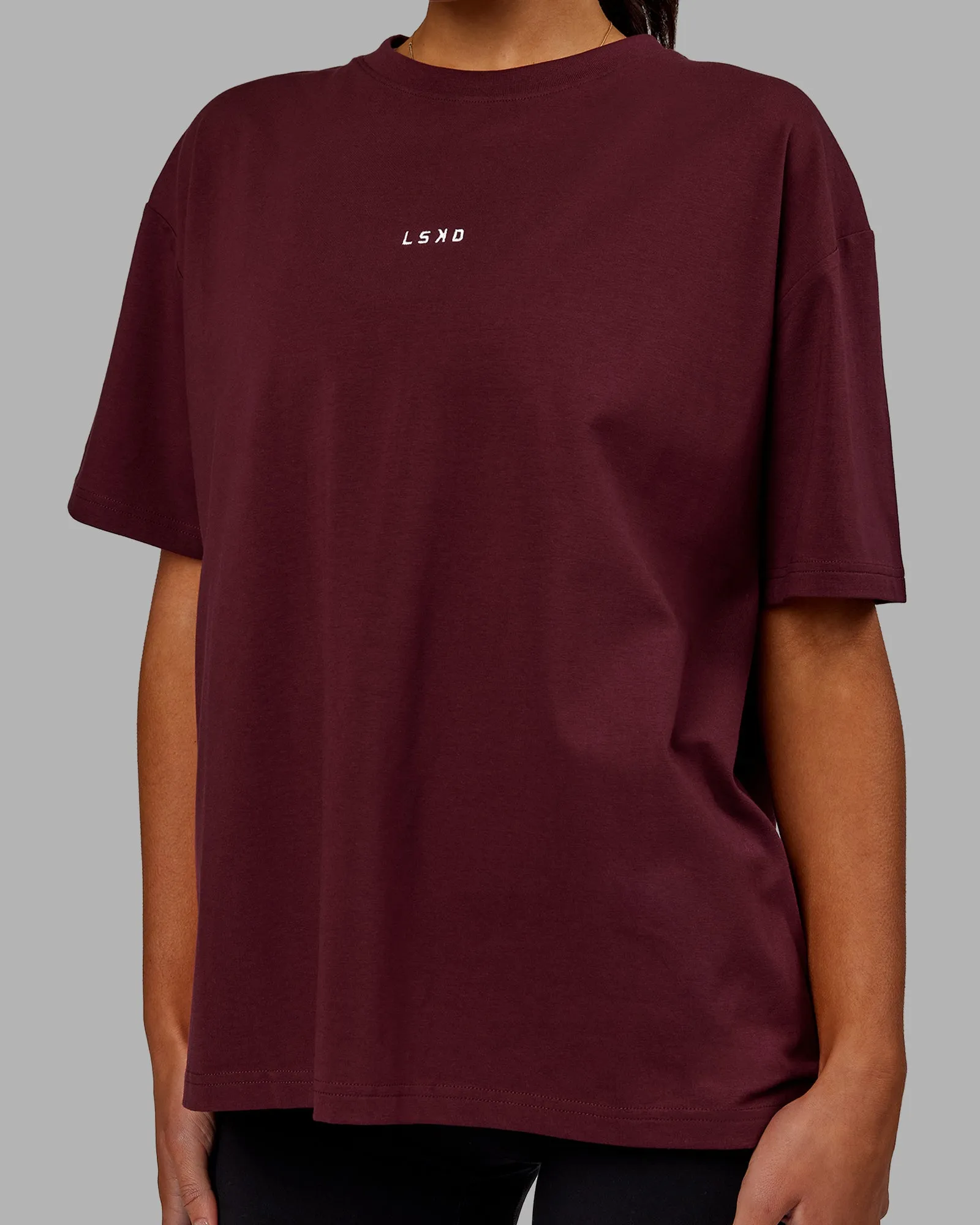 Go-To FLXCotton Oversized Tee - Dark Cherry sold by LSKD product image thumbnail 3